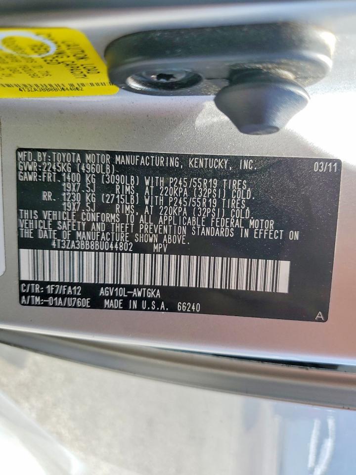 2011 Toyota Venza Fwd 4cyl Silver vin: 4T3ZA3BB8BU044802