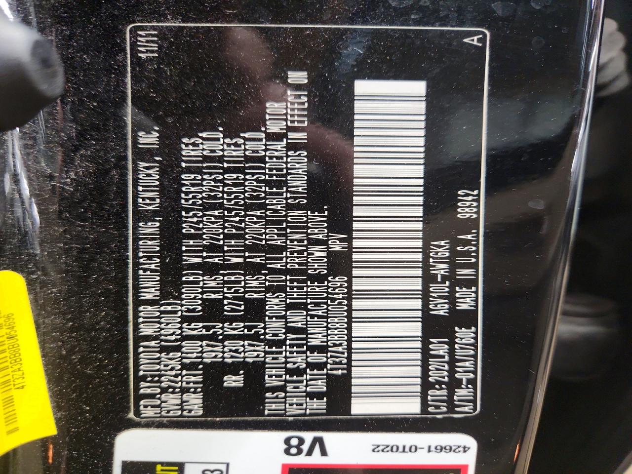 2011 Toyota Venza Fwd 4cyl Black vin: 4T3ZA3BB8BU054696