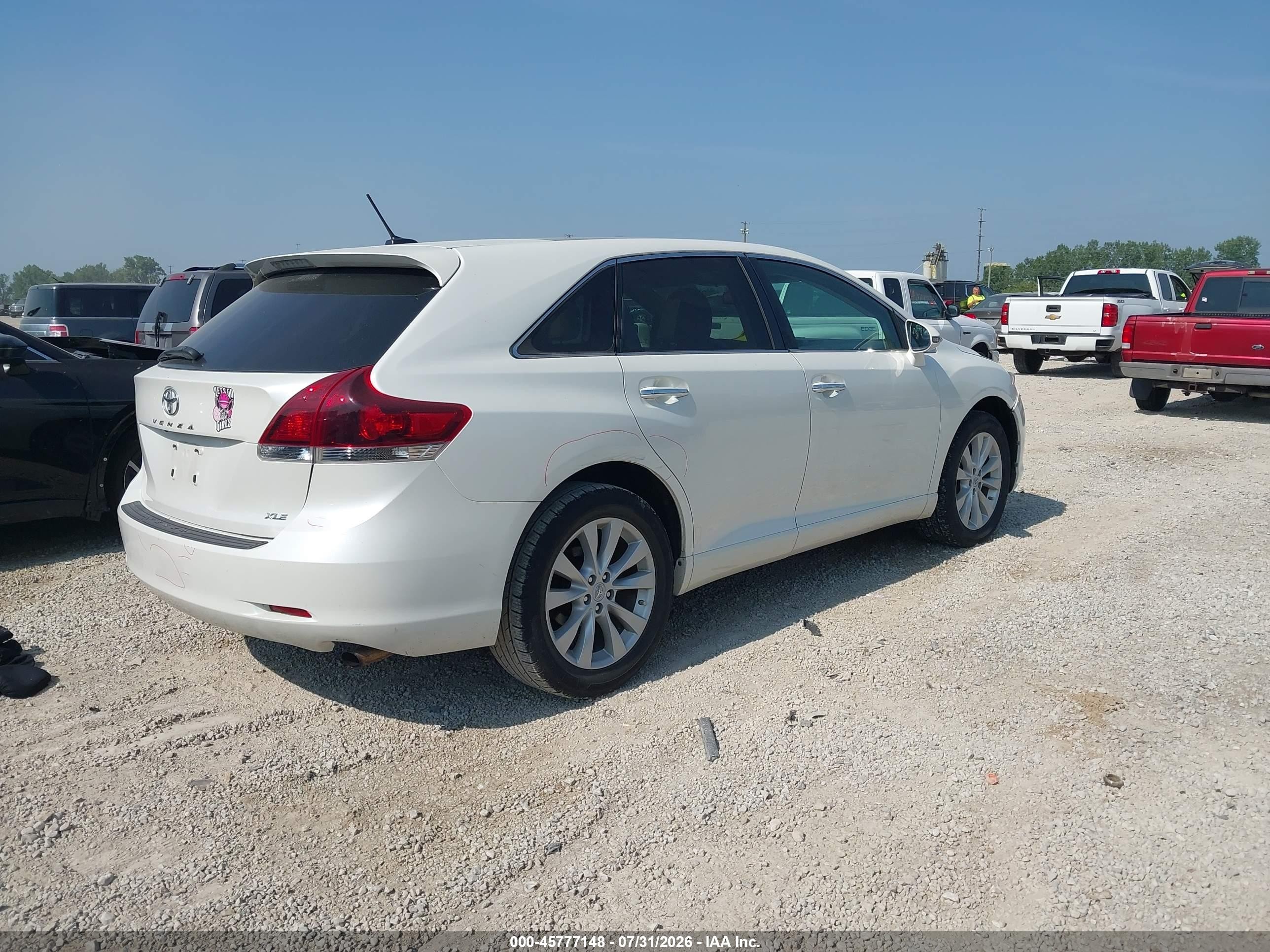 2013 Toyota Venza Xle White vin: 4T3ZA3BB8DU064826