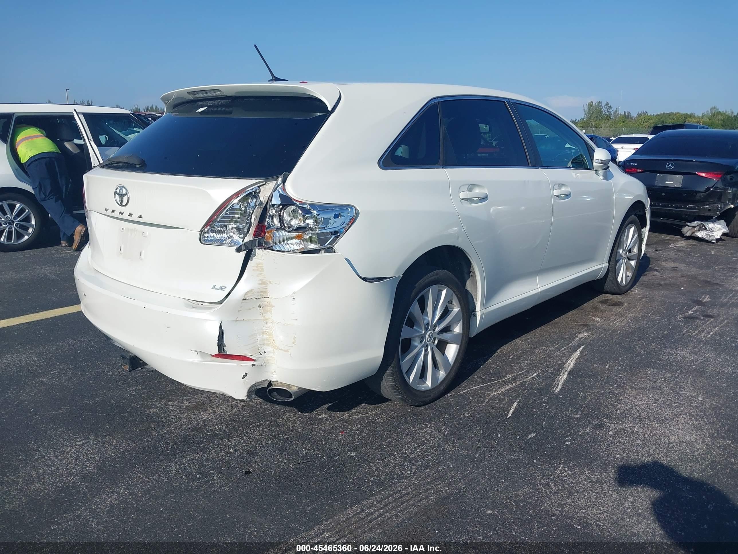 2013 Toyota Venza Le White vin: 4T3ZA3BB8DU065670