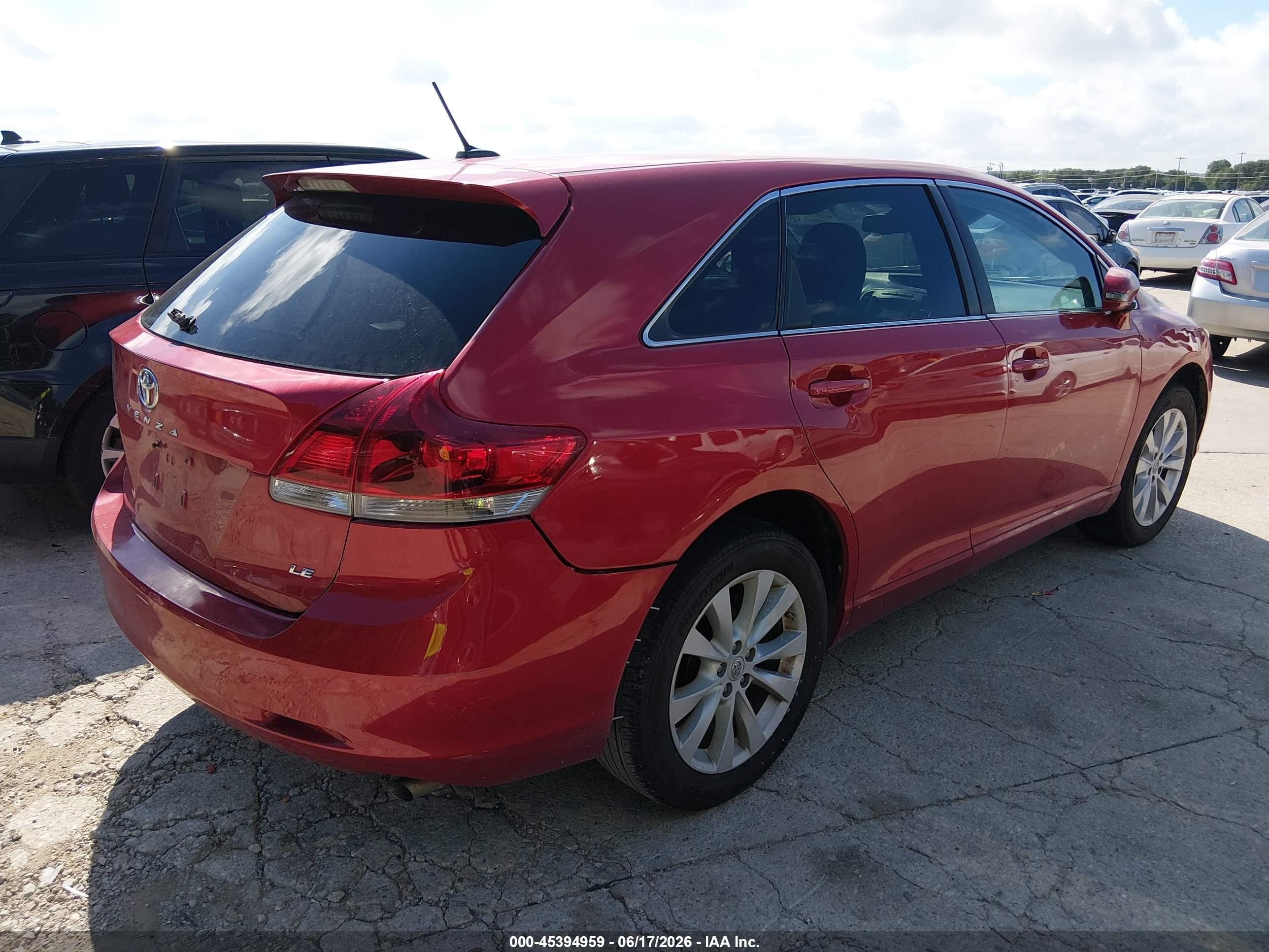 2013 Toyota Venza Le Red vin: 4T3ZA3BB8DU066379
