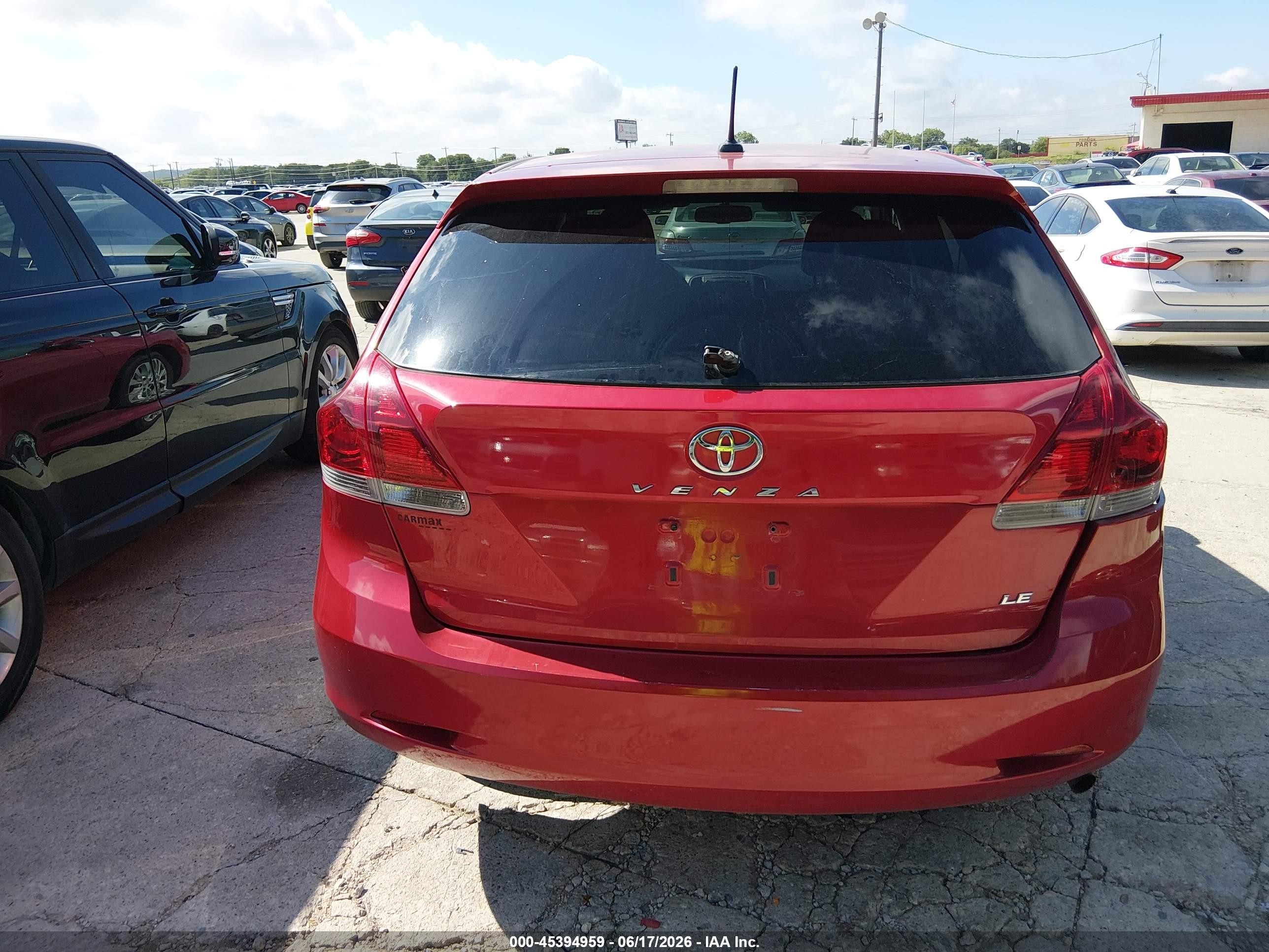 2013 Toyota Venza Le Red vin: 4T3ZA3BB8DU066379