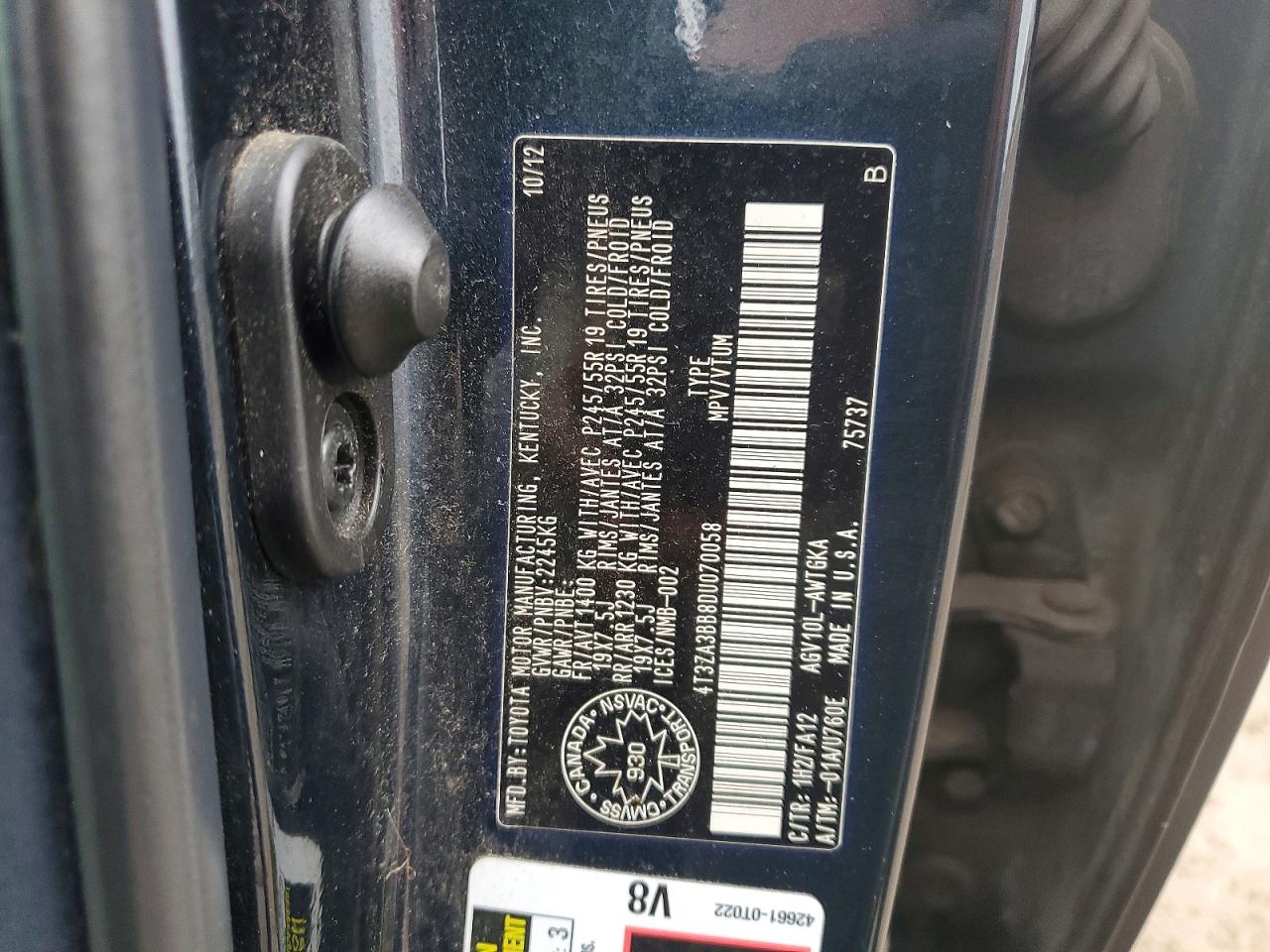 2013 Toyota Venza Le Gray vin: 4T3ZA3BB8DU070058