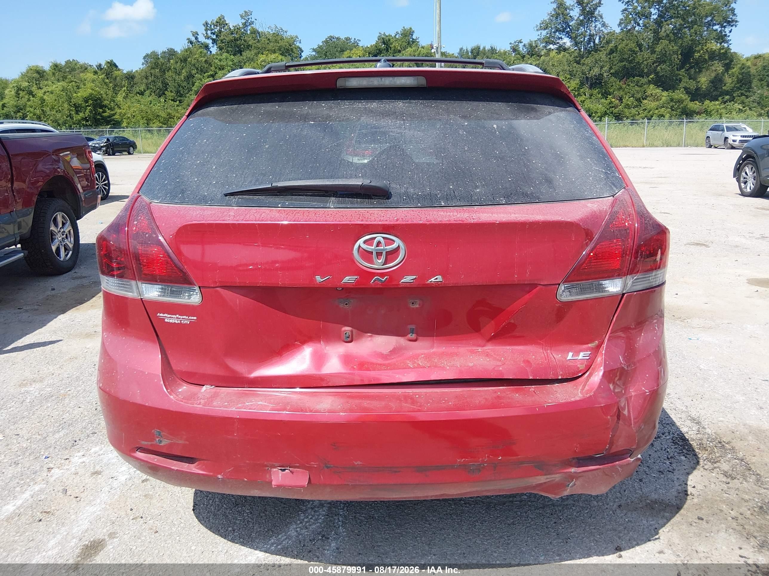 2013 Toyota Venza Le Red vin: 4T3ZA3BB8DU070139