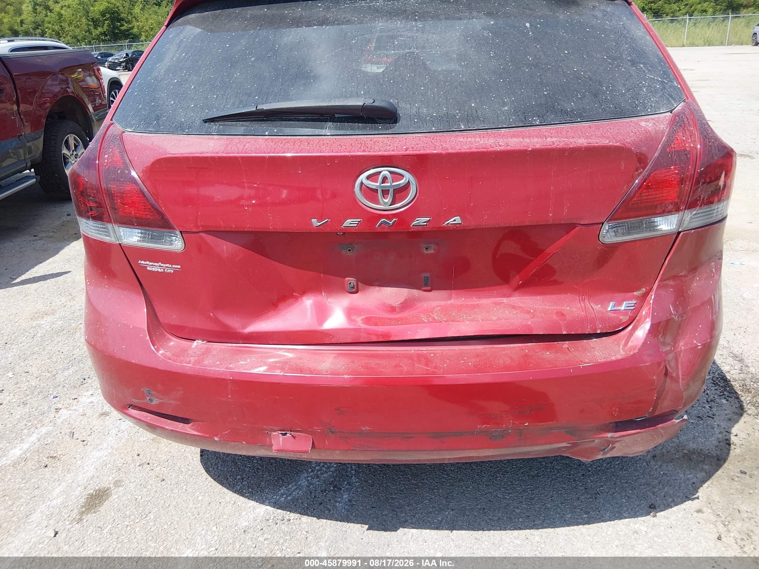 2013 Toyota Venza Le Red vin: 4T3ZA3BB8DU070139