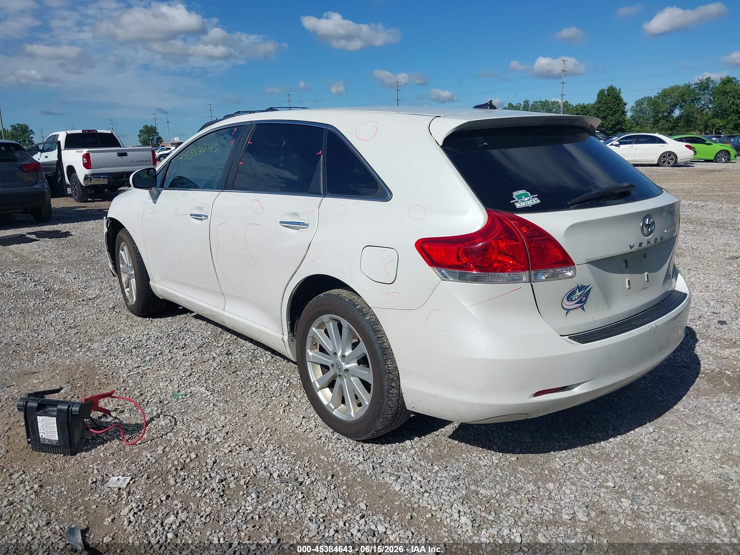 2012 Toyota Venza Xle White vin: 4T3ZA3BB9CU057009