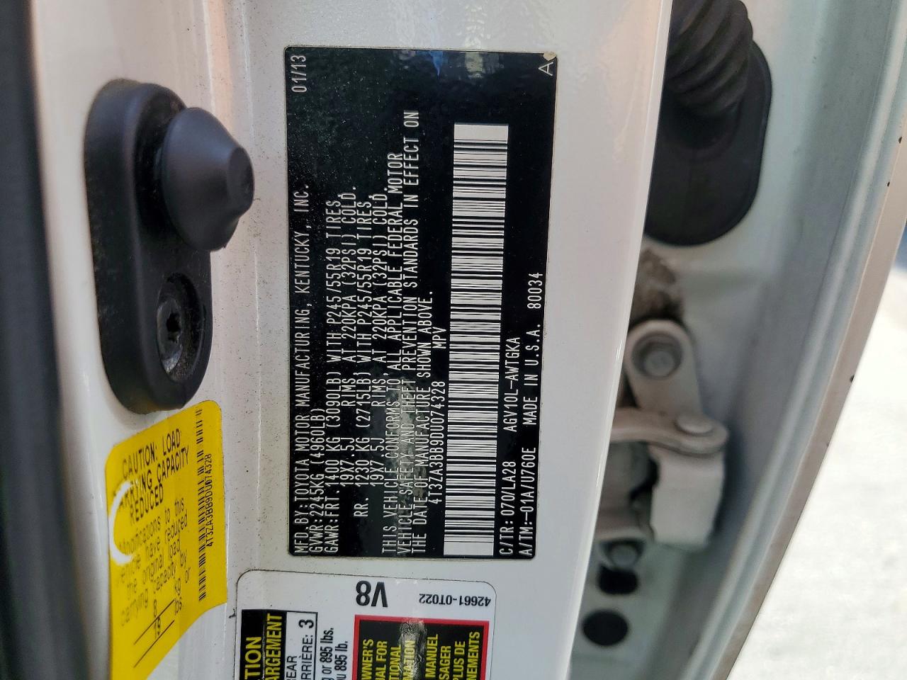 2013 Toyota Venza Xle Белый vin: 4T3ZA3BB9DU074328