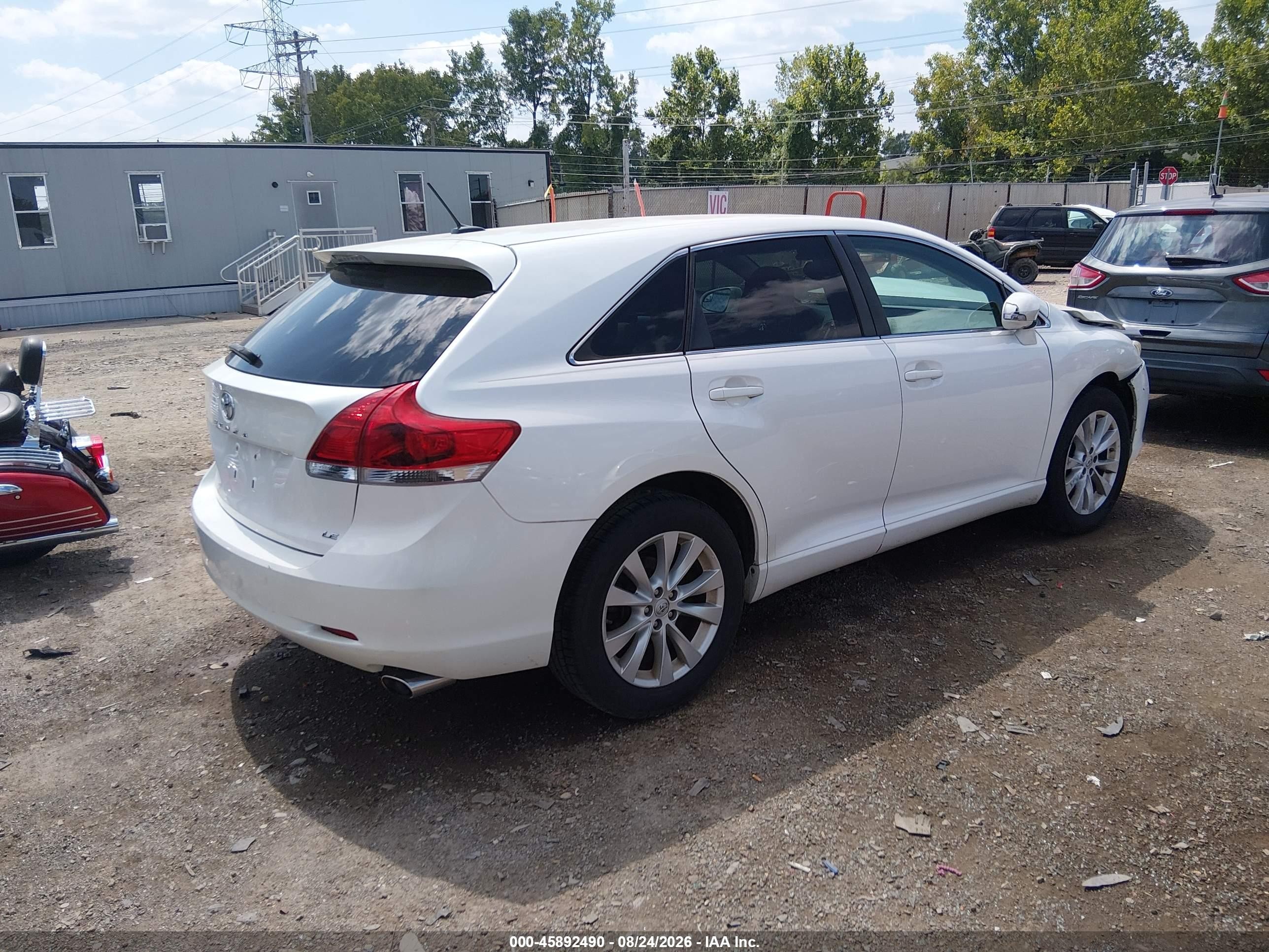 2014 Toyota Venza Le White vin: 4T3ZA3BB9EU087291