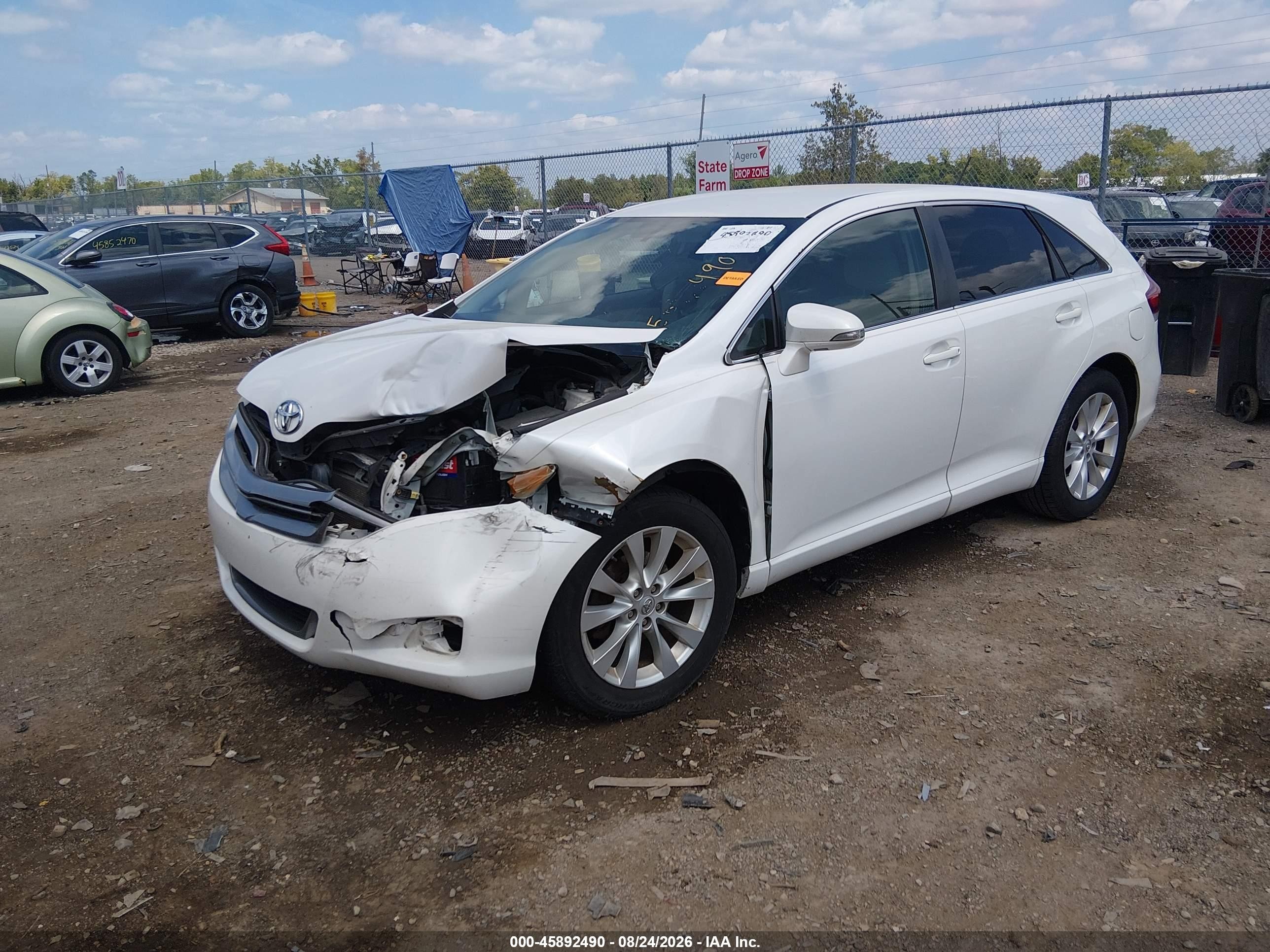 2014 Toyota Venza Le White vin: 4T3ZA3BB9EU087291