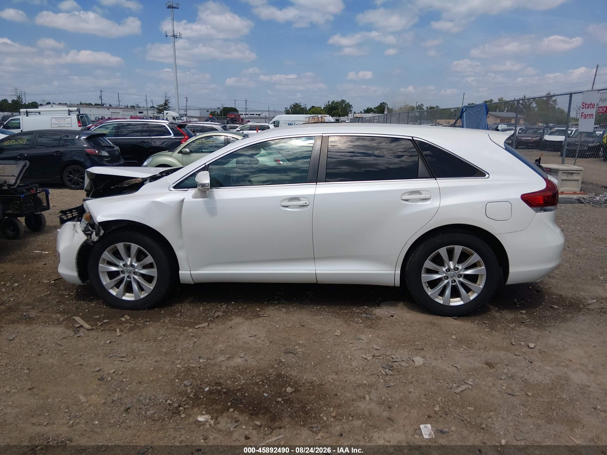2014 Toyota Venza Le White vin: 4T3ZA3BB9EU087291