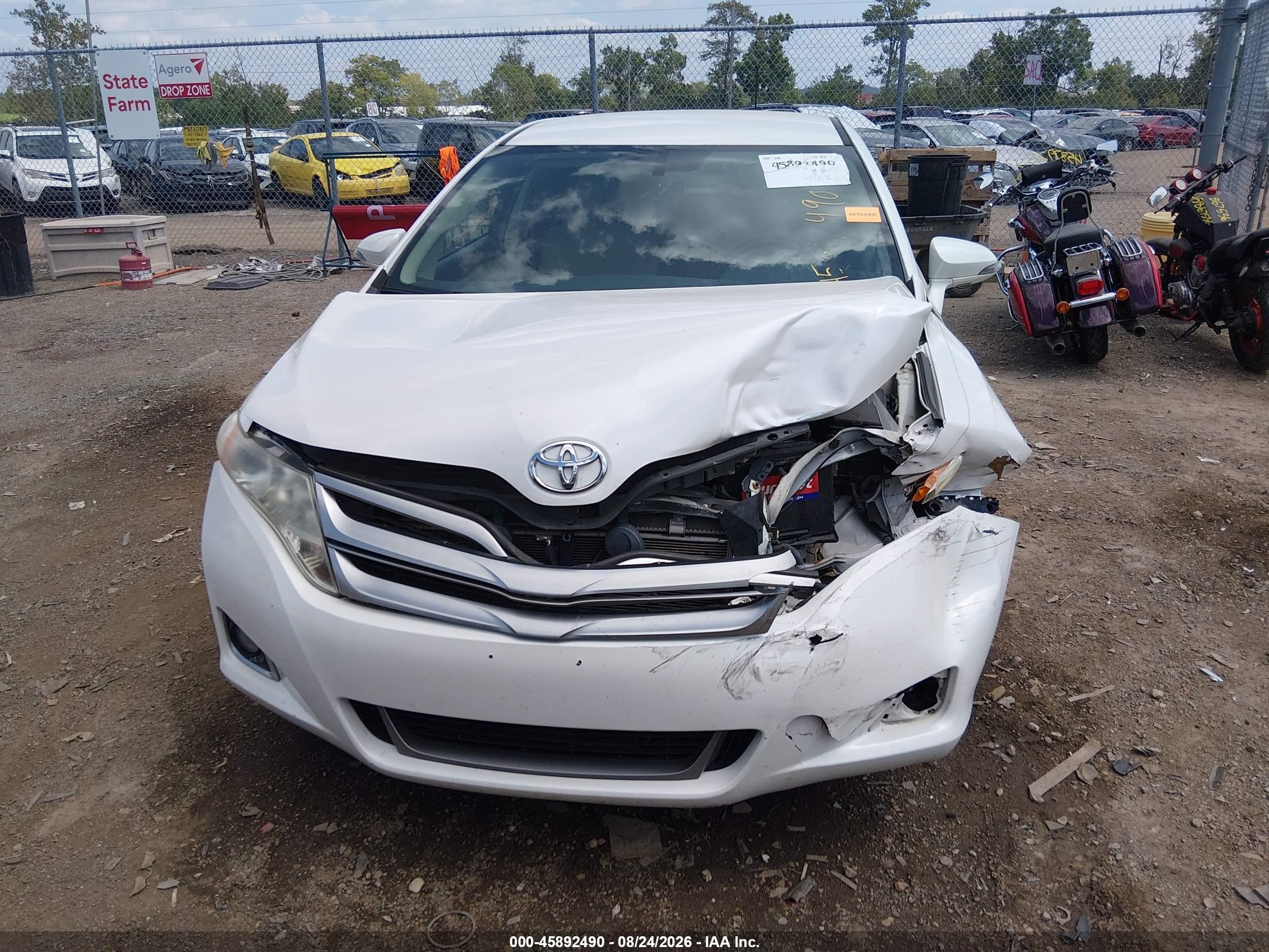 2014 Toyota Venza Le White vin: 4T3ZA3BB9EU087291