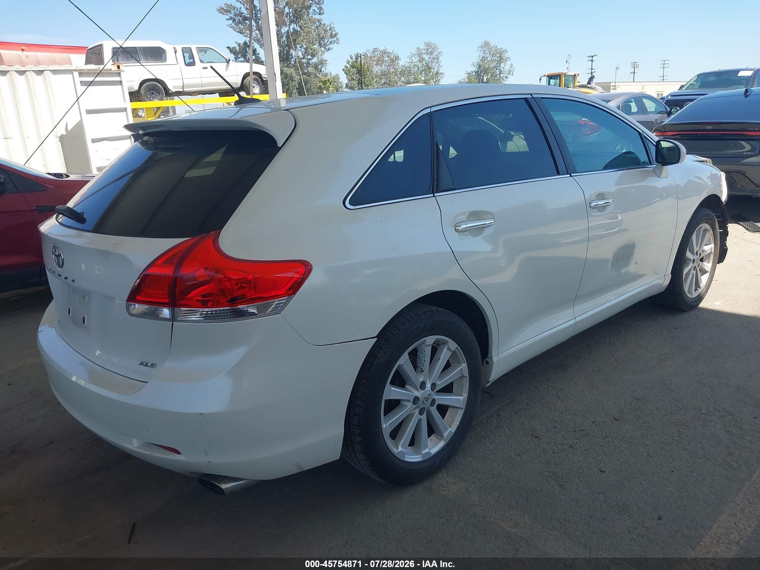 2012 Toyota Venza Xle White vin: 4T3ZA3BBXCU057455