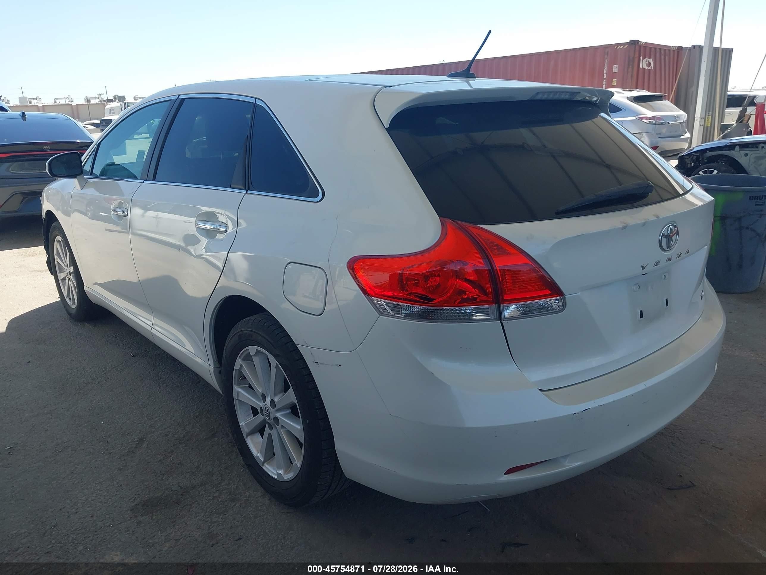 2012 Toyota Venza Xle White vin: 4T3ZA3BBXCU057455