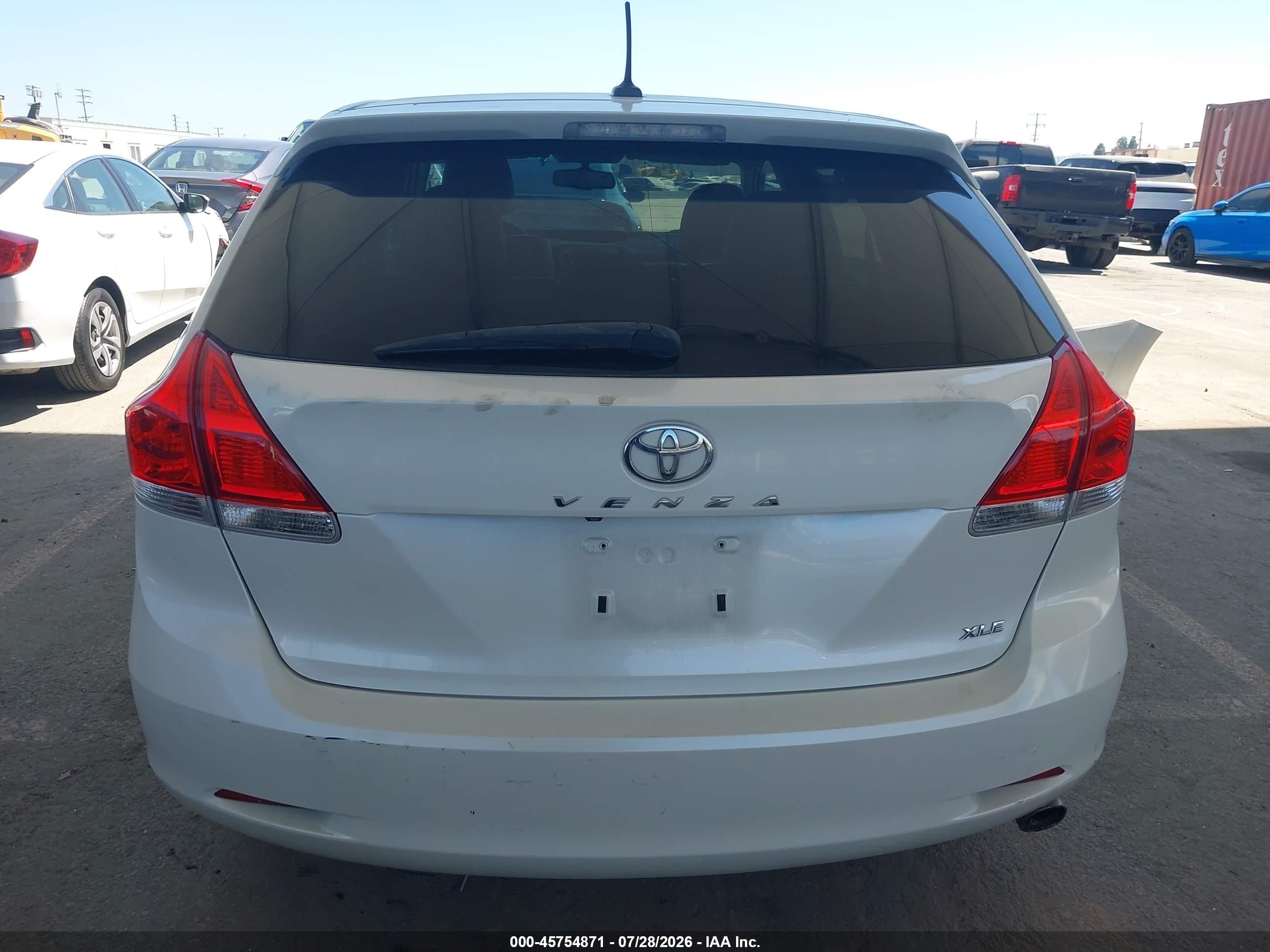 2012 Toyota Venza Xle White vin: 4T3ZA3BBXCU057455