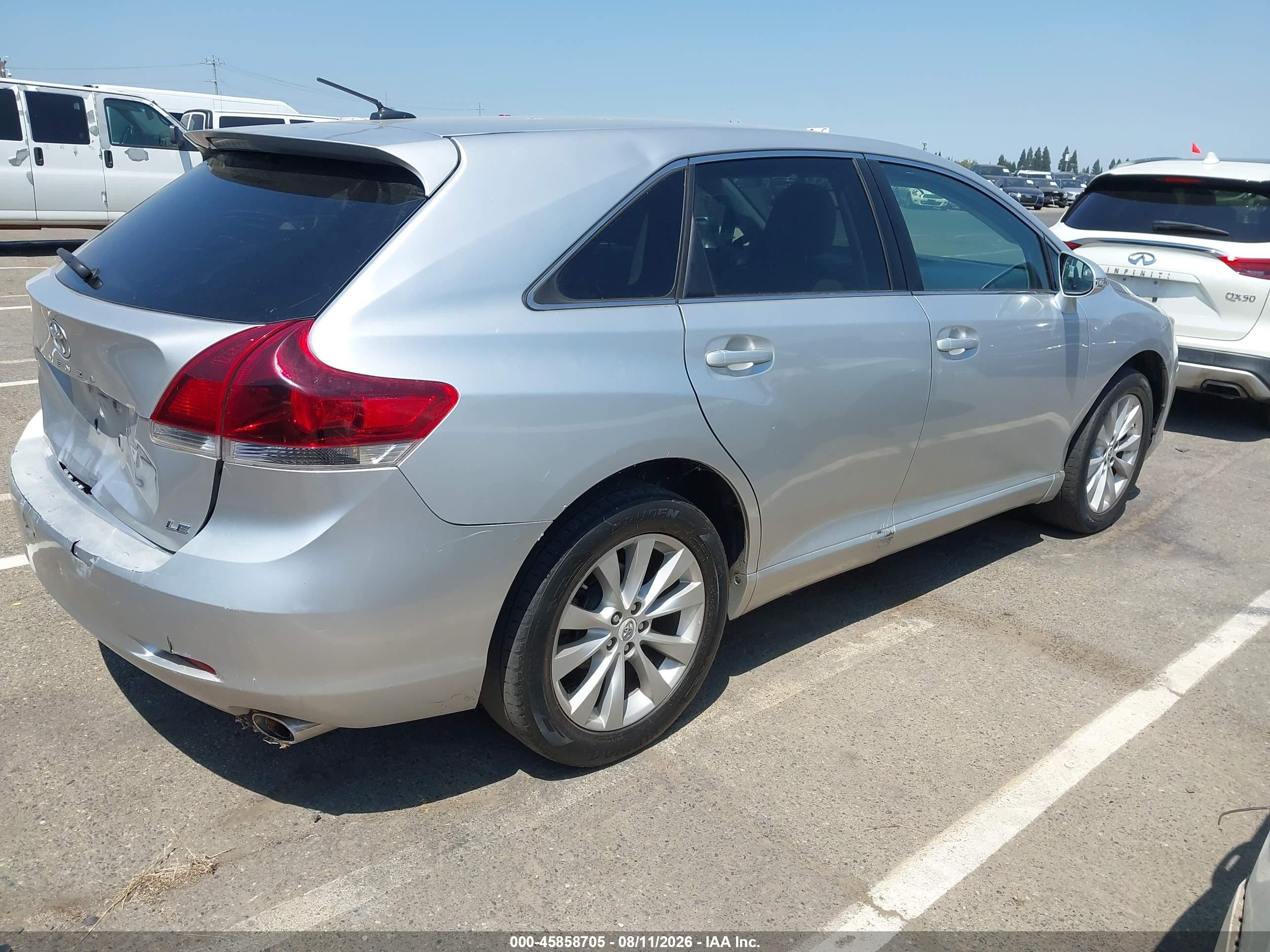 2013 Toyota Venza Le Silver vin: 4T3ZA3BBXDU074497