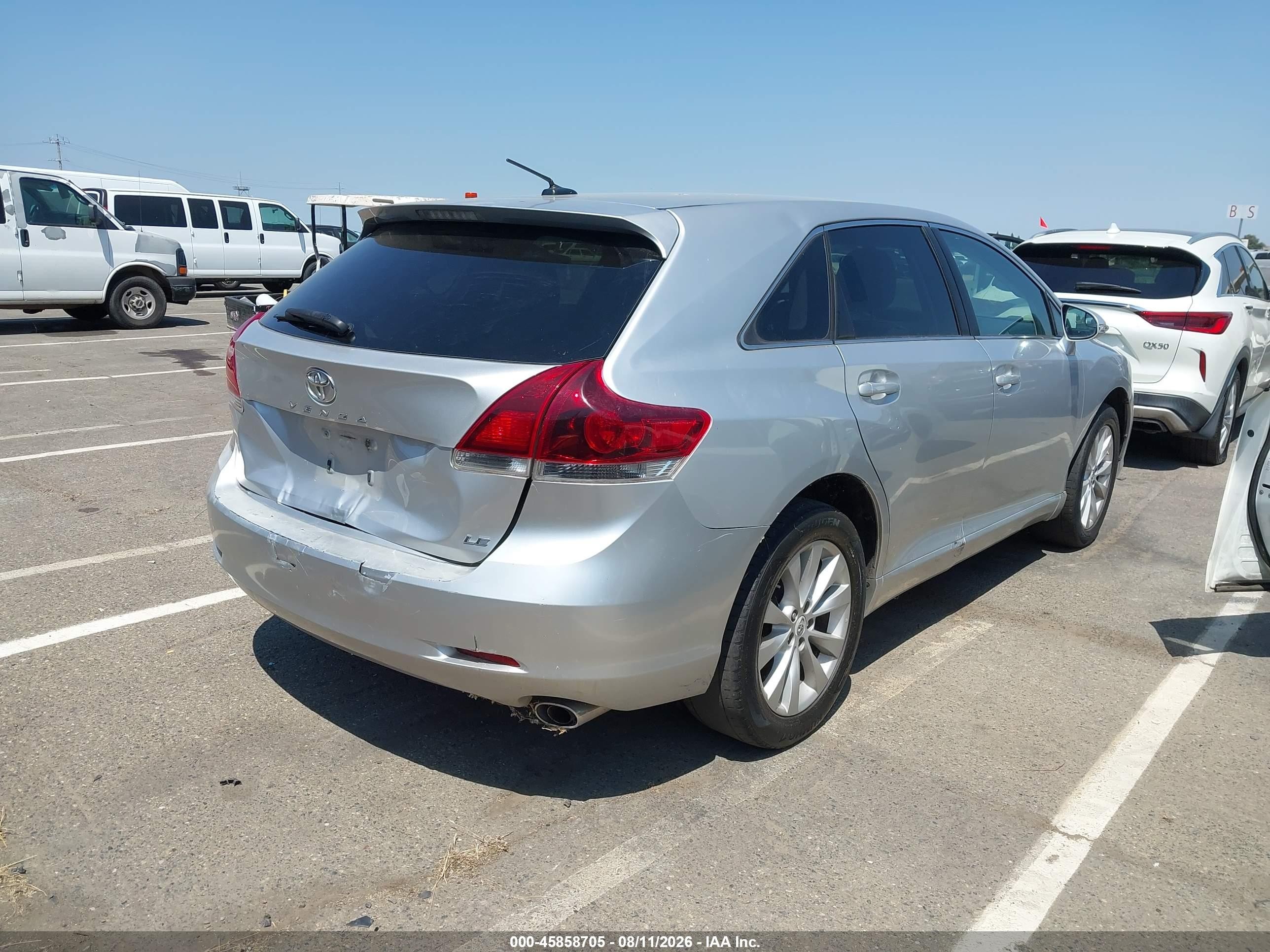 2013 Toyota Venza Le Silver vin: 4T3ZA3BBXDU074497