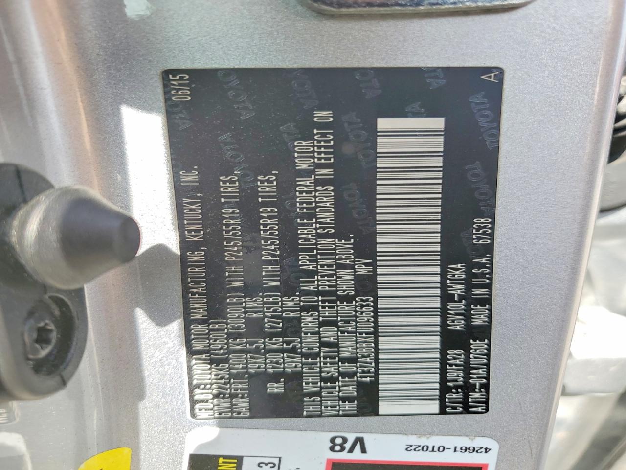 2015 Toyota Venza Le Silver vin: 4T3ZA3BBXFU096633