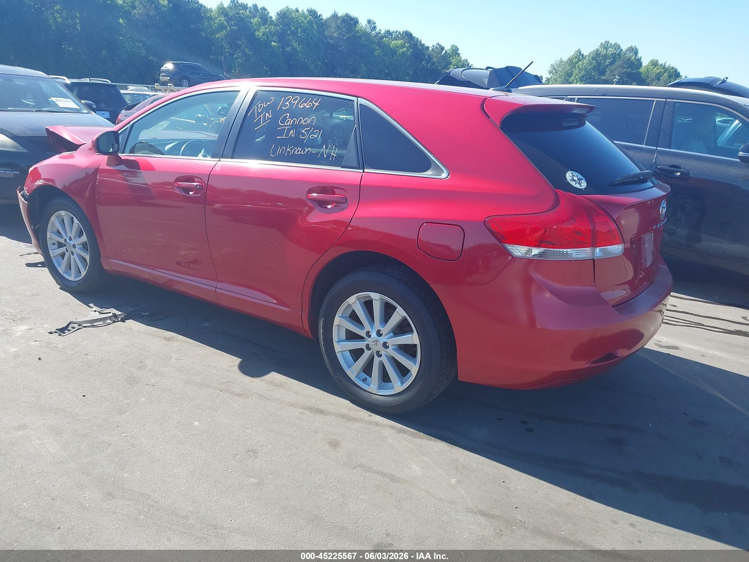 2009 Toyota Venza Red vin: 4T3ZE11A39U006048