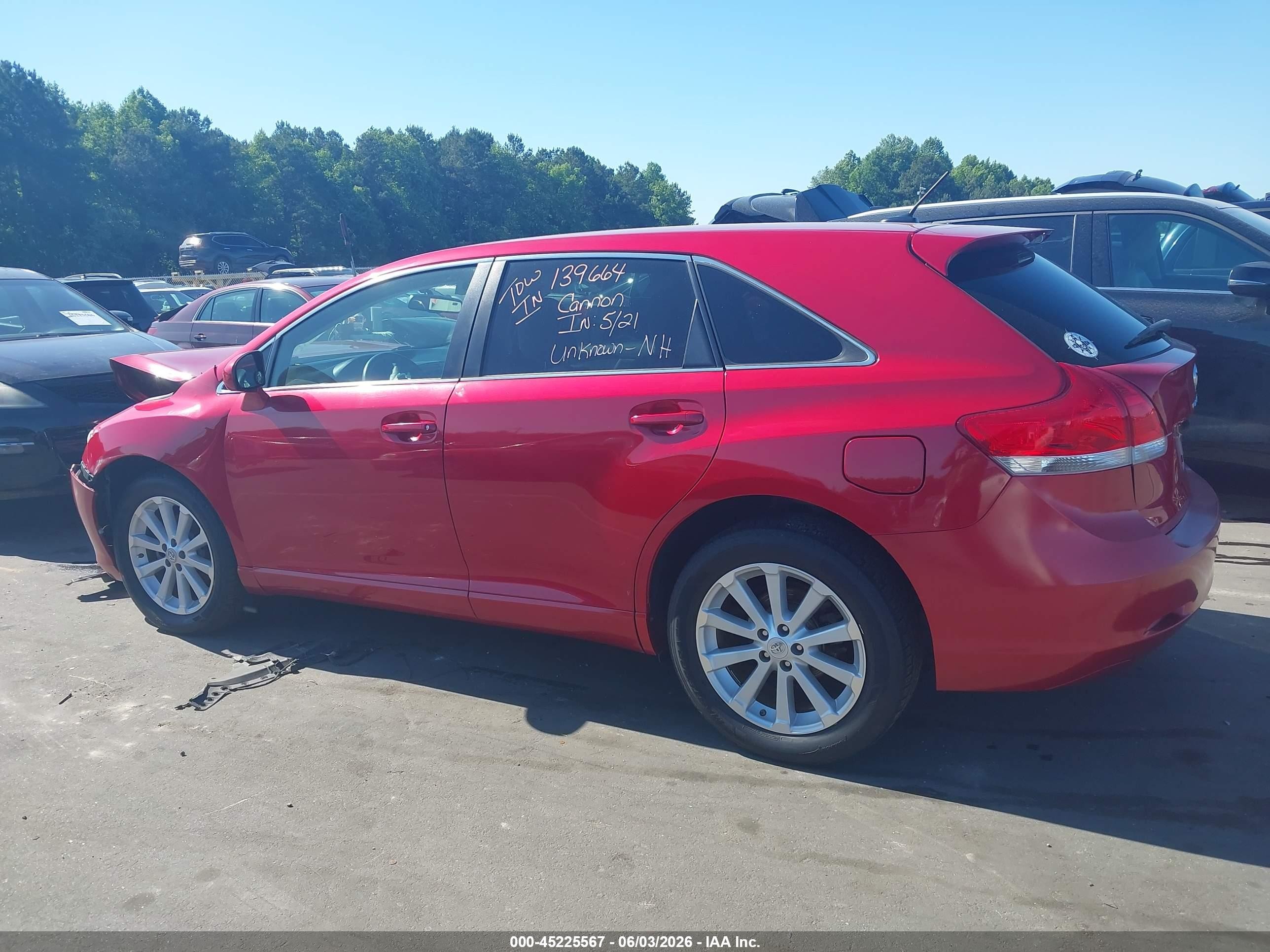 2009 Toyota Venza Red vin: 4T3ZE11A39U006048