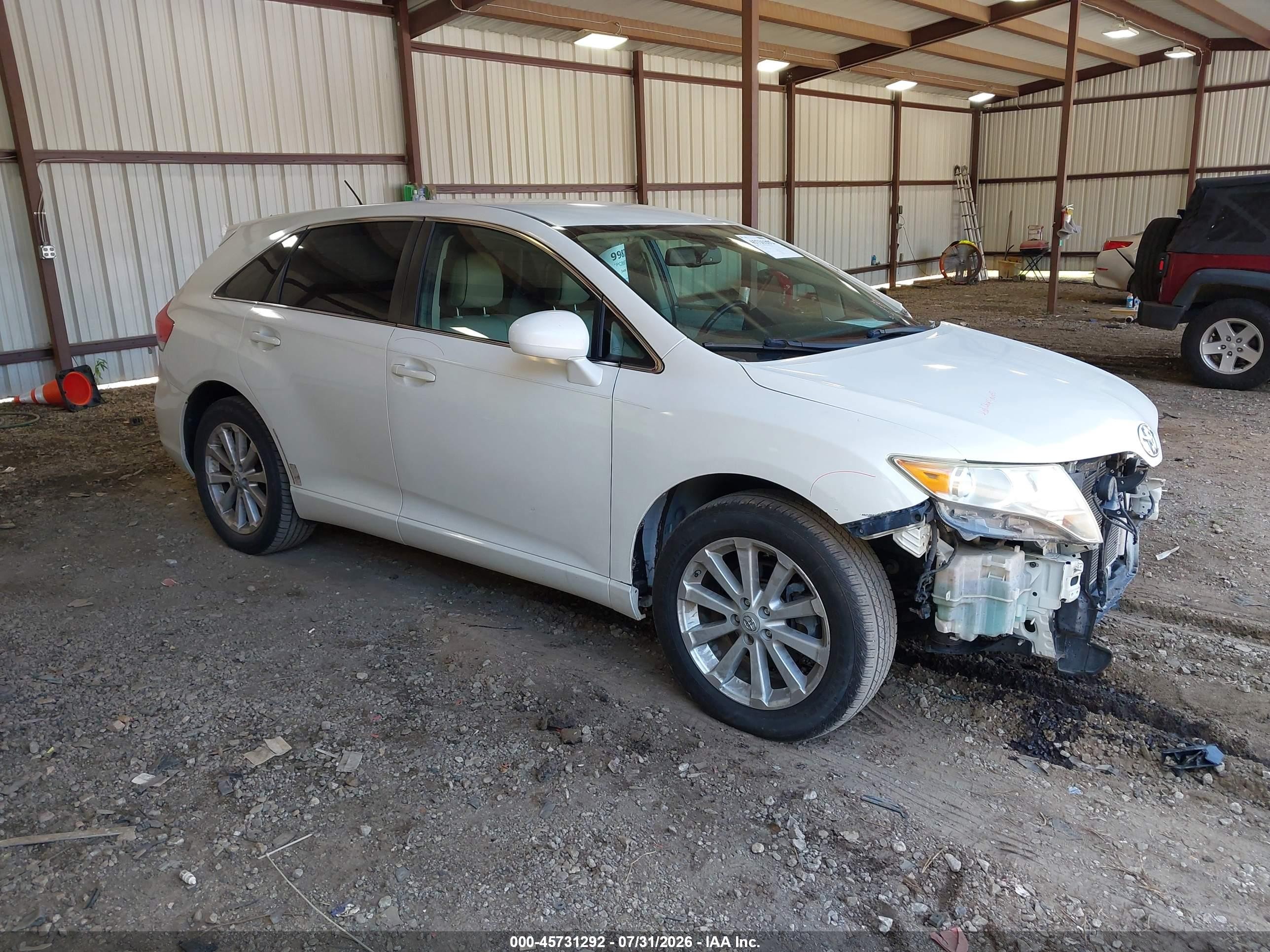 2009 Toyota Venza   White vin: 4T3ZE11A39U007281