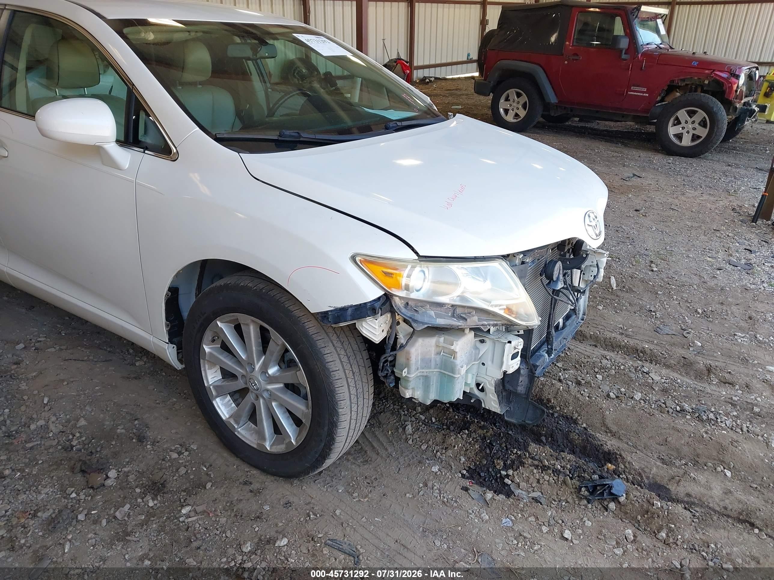 2009 Toyota Venza   White vin: 4T3ZE11A39U007281