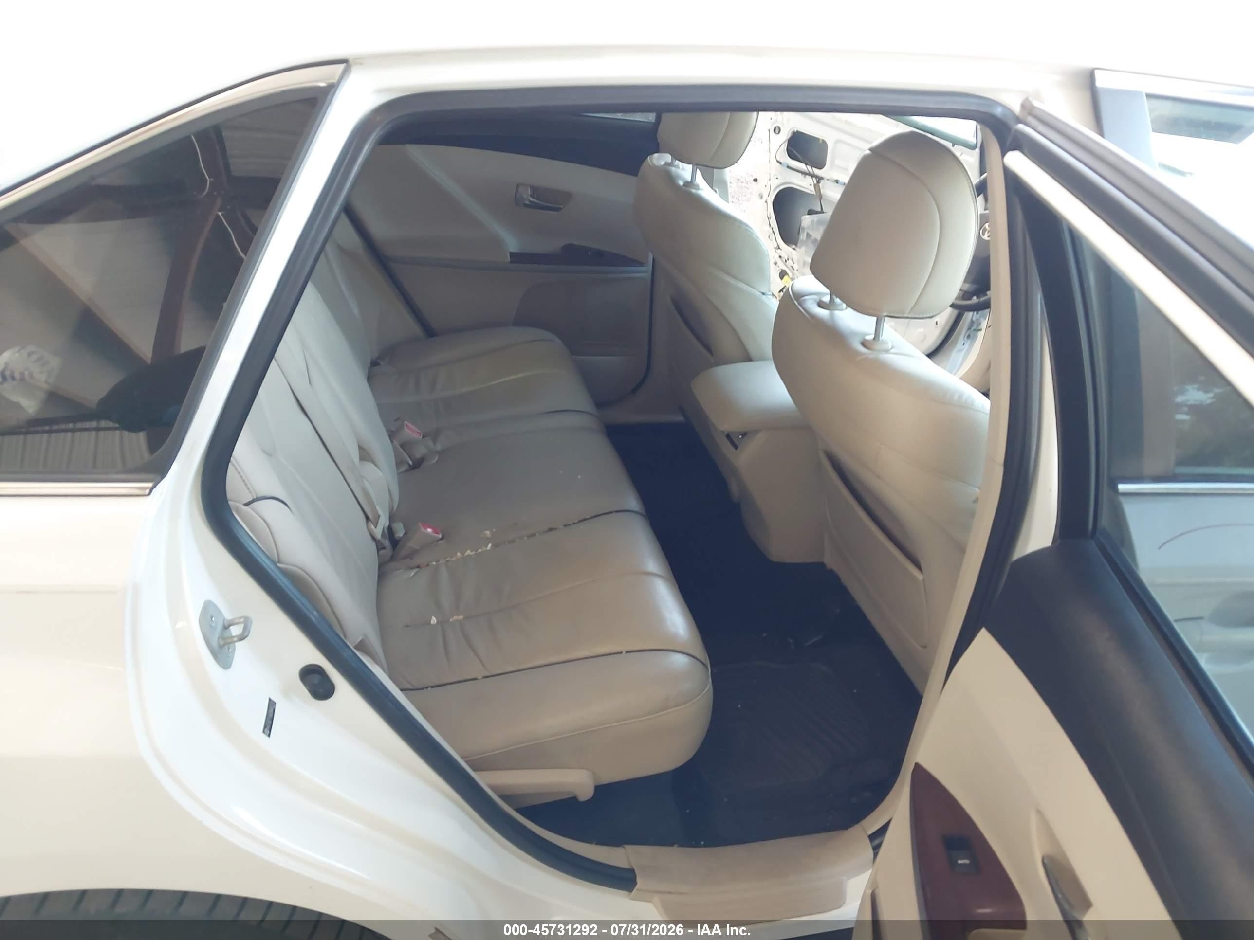 2009 Toyota Venza   White vin: 4T3ZE11A39U007281