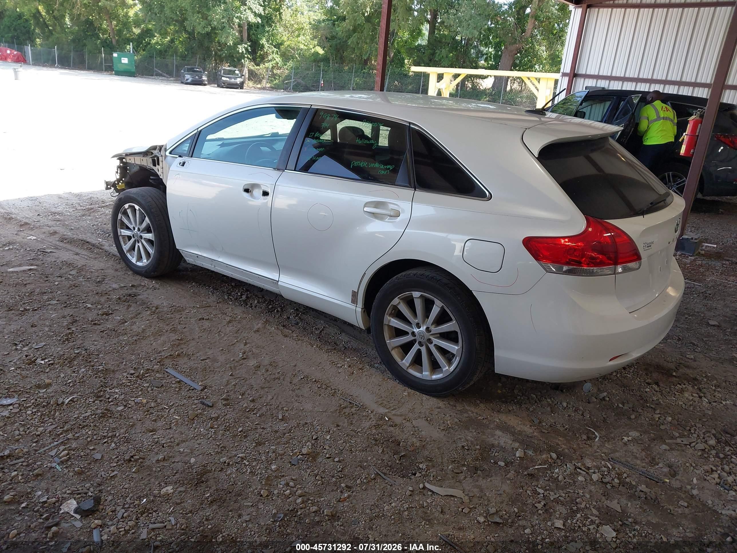 2009 Toyota Venza   White vin: 4T3ZE11A39U007281