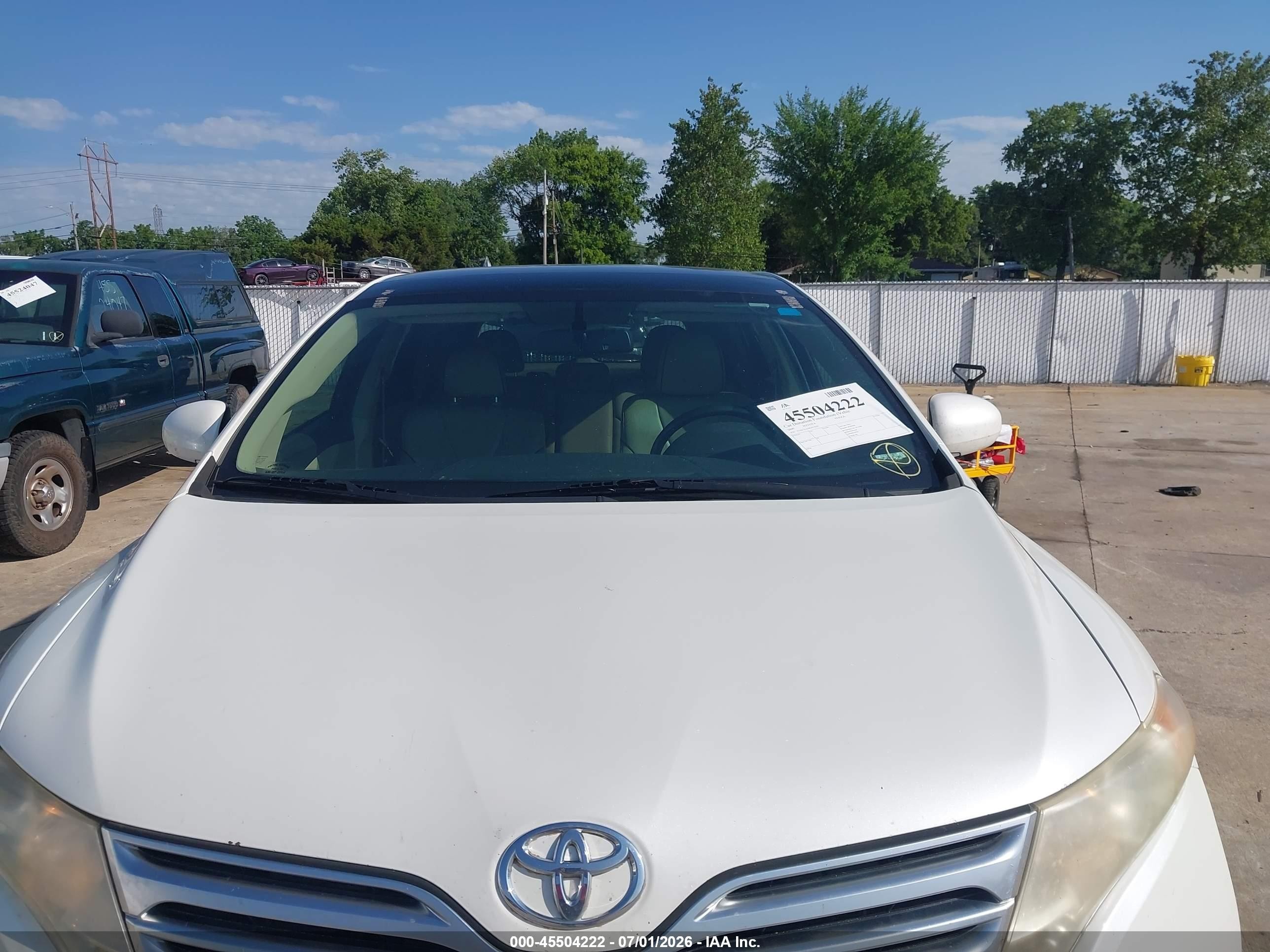 2009 Toyota Venza   White vin: 4T3ZE11A39U013050