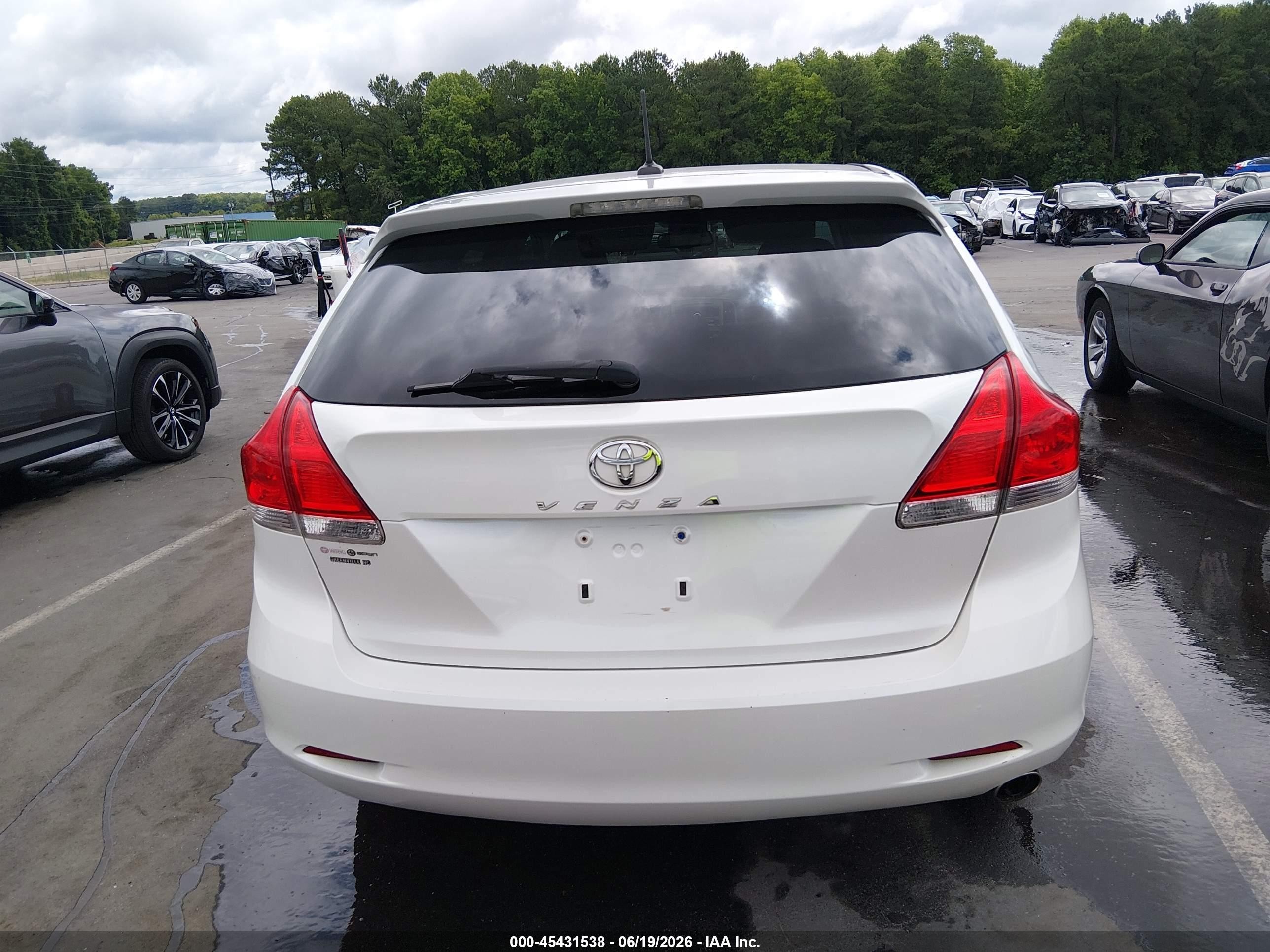 2009 Toyota Venza   White vin: 4T3ZE11A89U019121