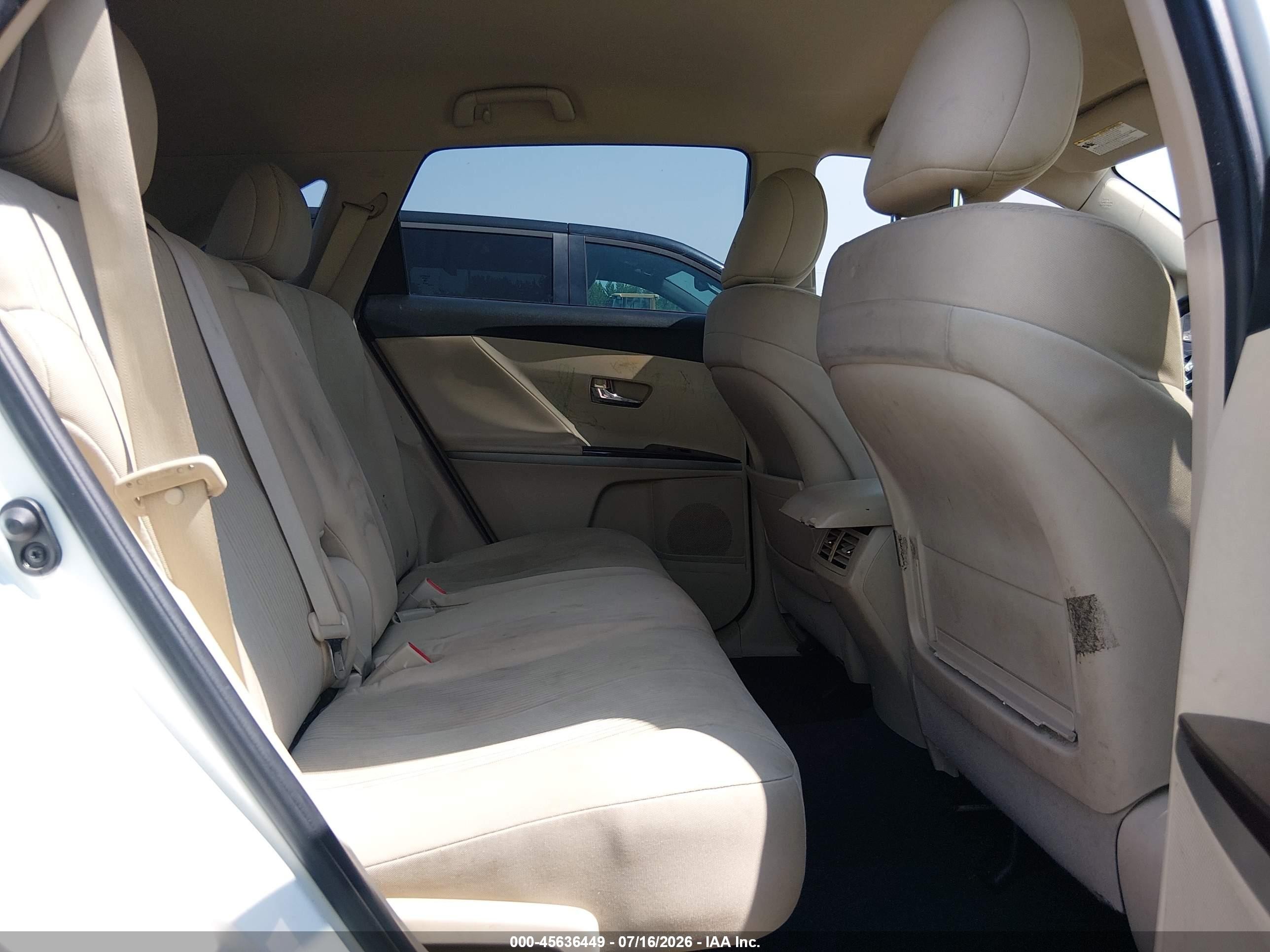 2009 Toyota Venza   White vin: 4T3ZE11AX9U018682