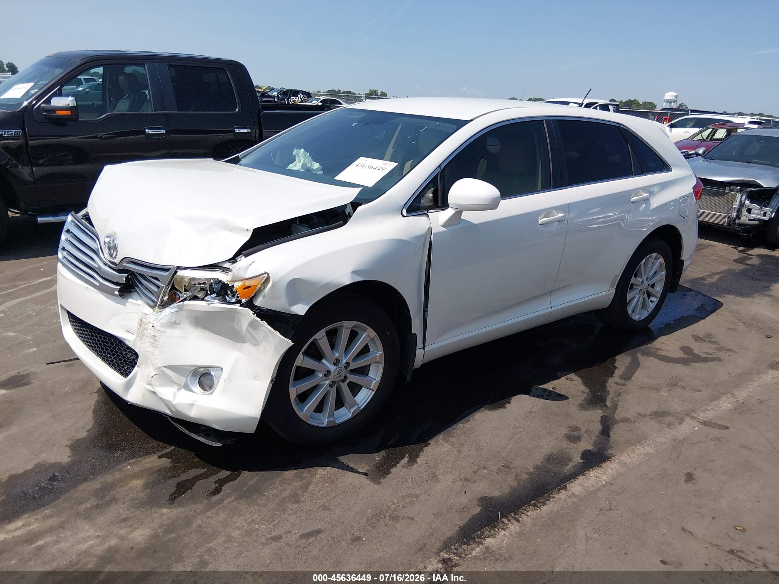 2009 Toyota Venza   White vin: 4T3ZE11AX9U018682