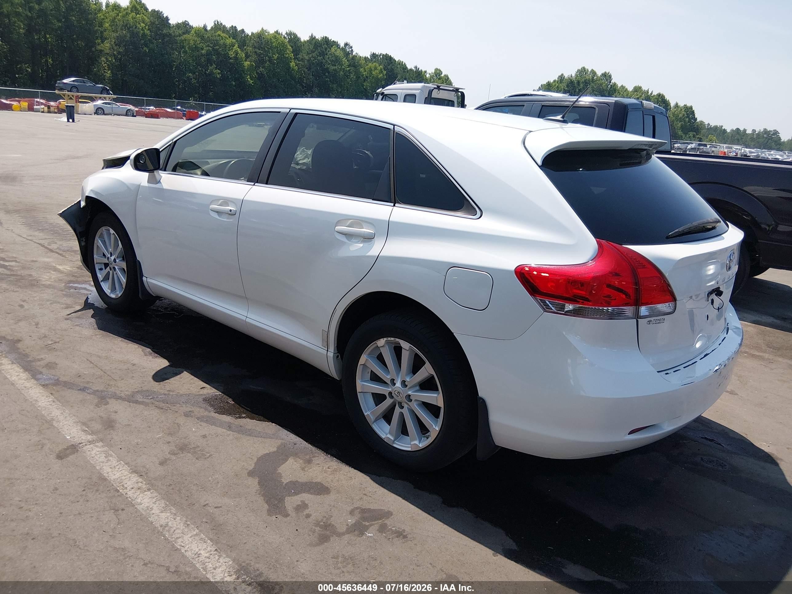 2009 Toyota Venza   White vin: 4T3ZE11AX9U018682