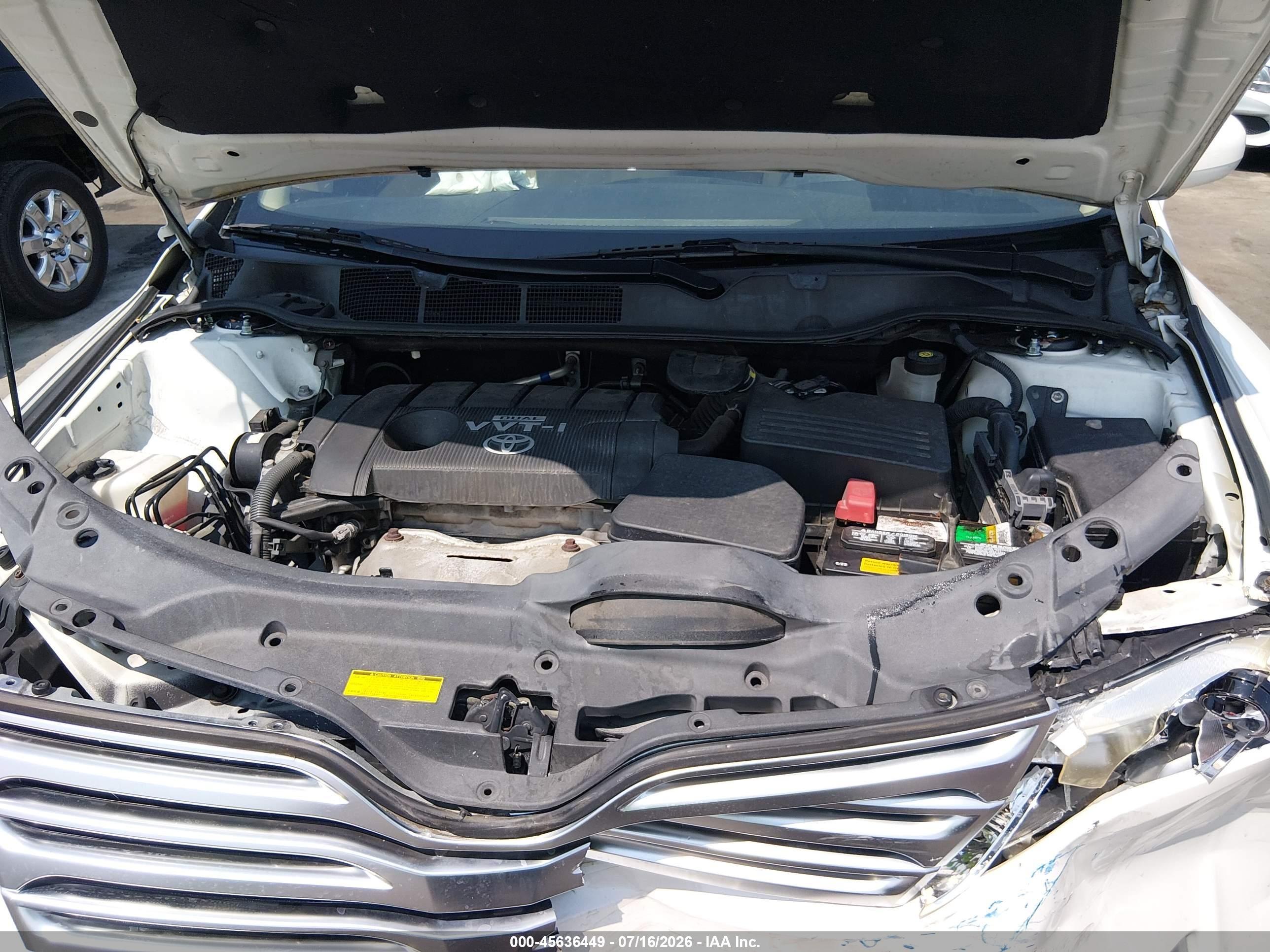 2009 Toyota Venza   White vin: 4T3ZE11AX9U018682