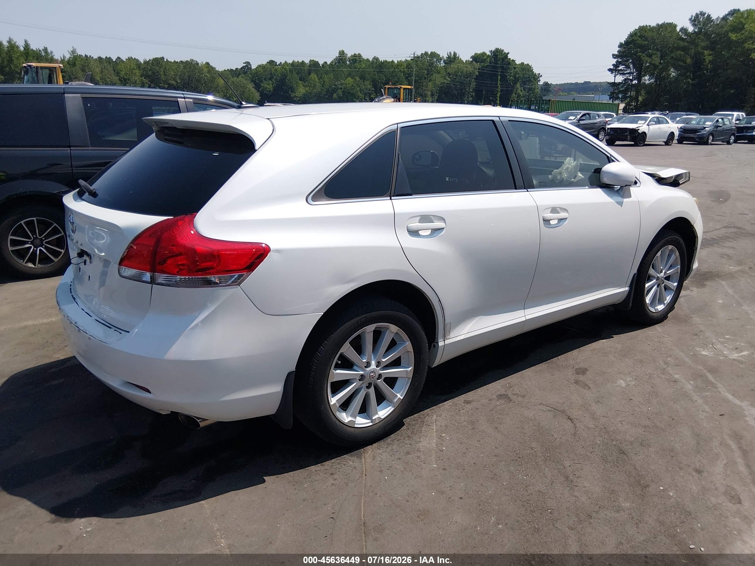 2009 Toyota Venza   White vin: 4T3ZE11AX9U018682