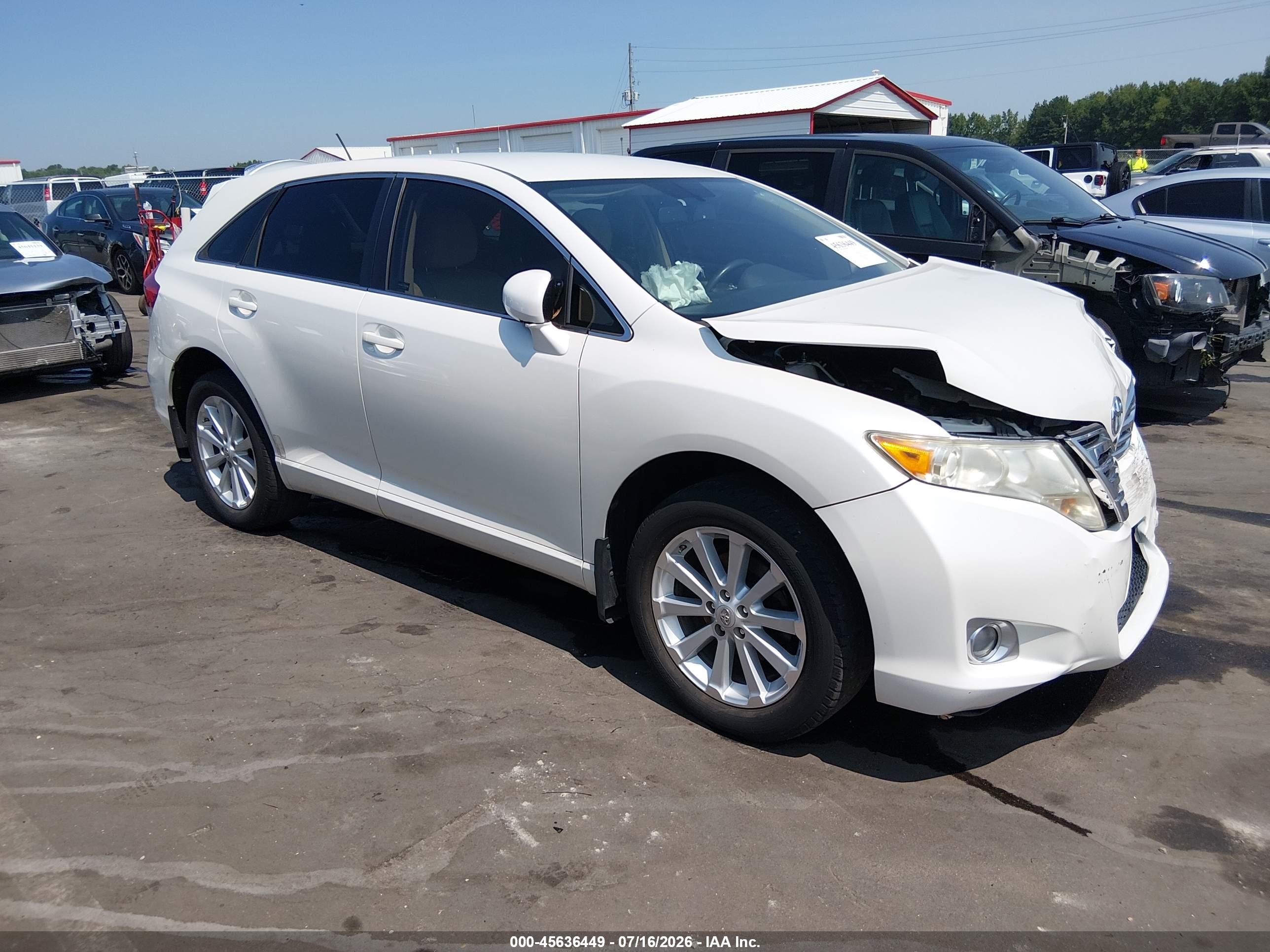 2009 Toyota Venza   White vin: 4T3ZE11AX9U018682