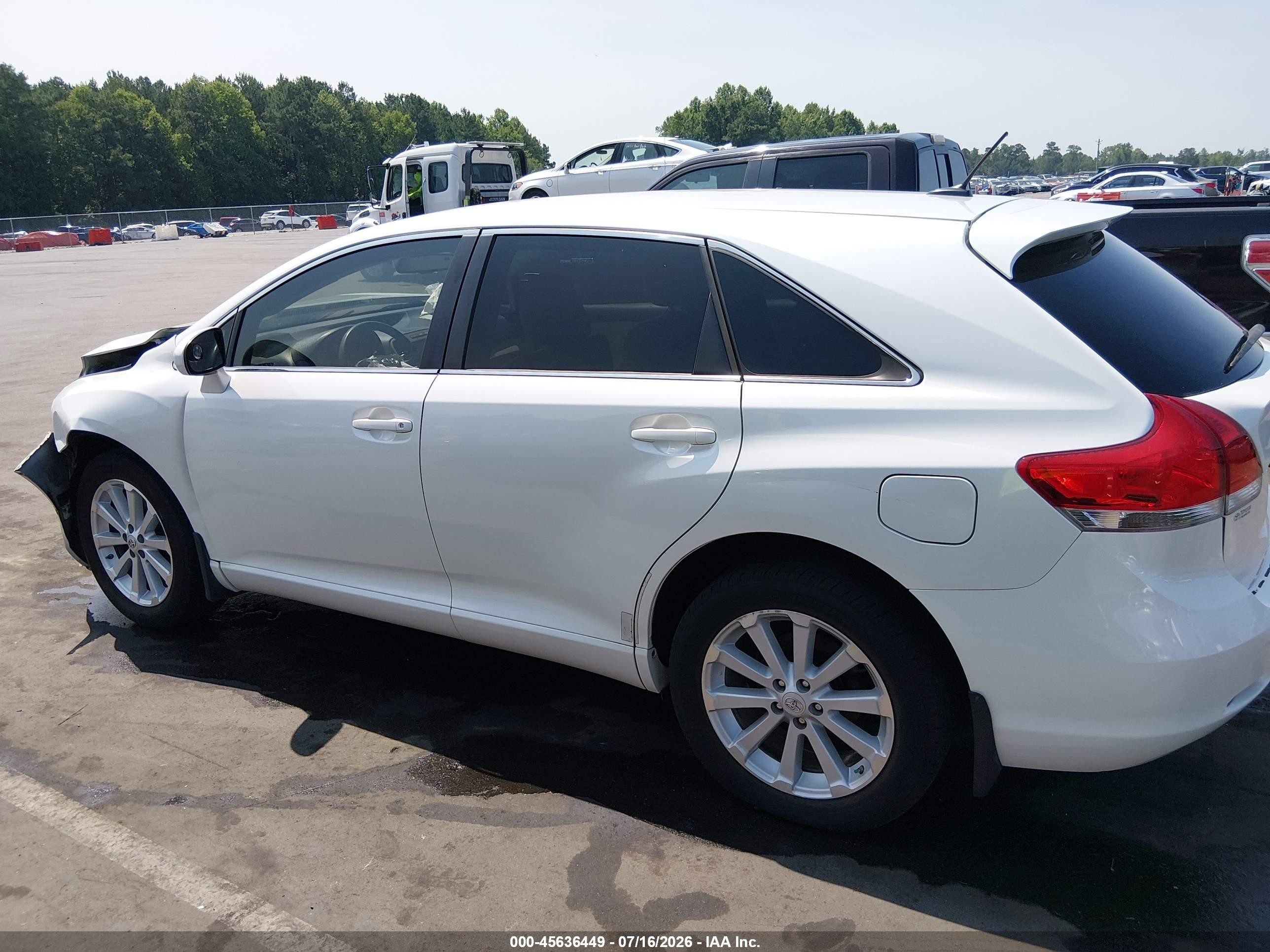 2009 Toyota Venza   White vin: 4T3ZE11AX9U018682