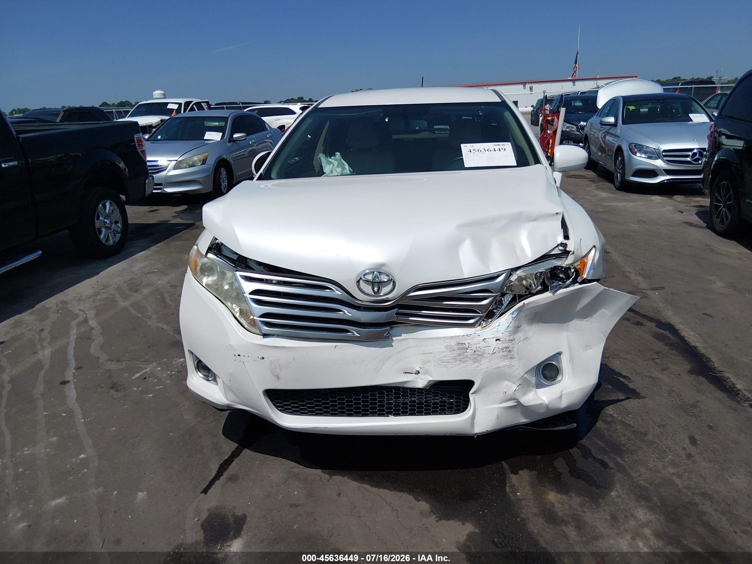 2009 Toyota Venza   White vin: 4T3ZE11AX9U018682
