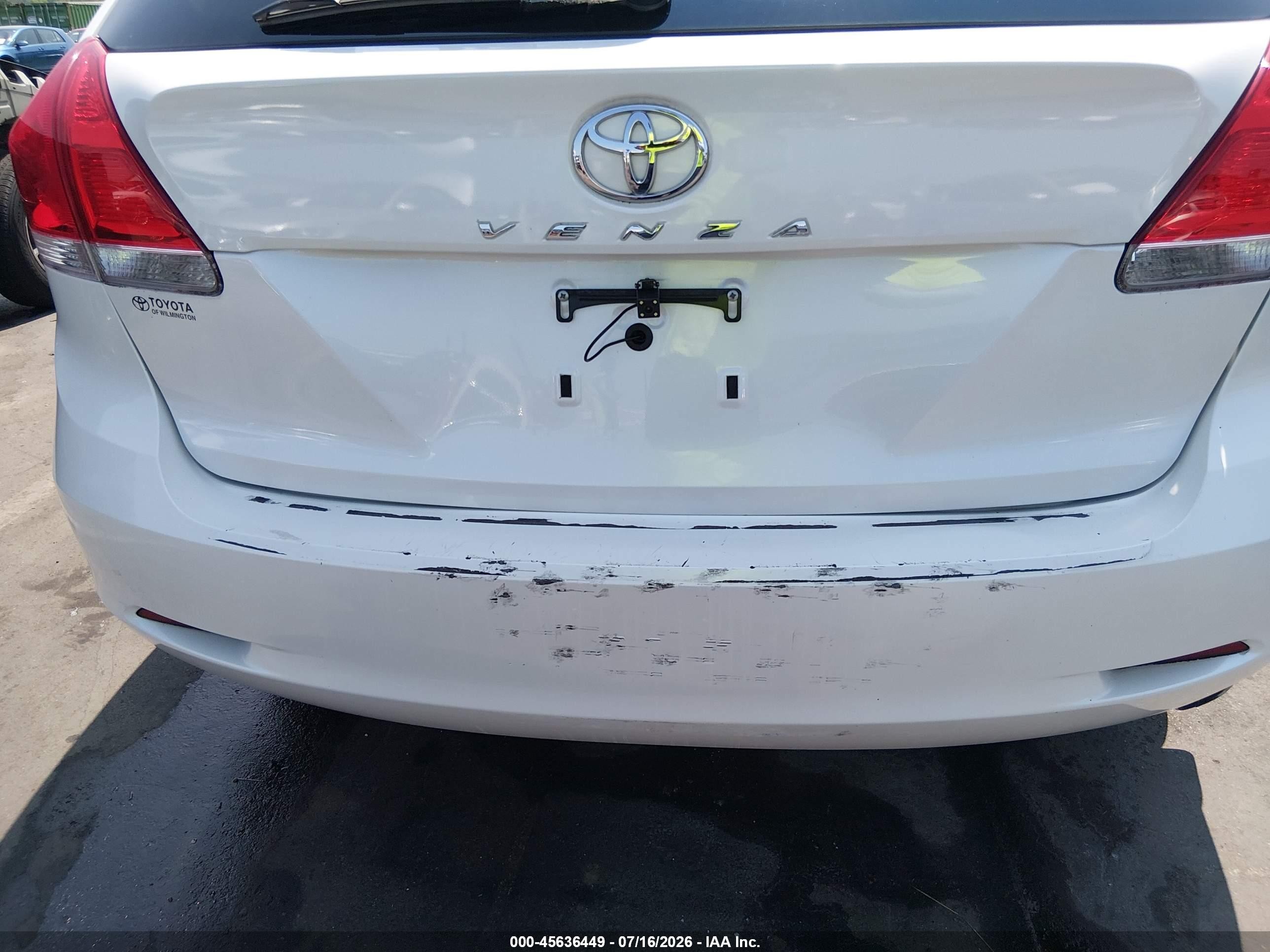 2009 Toyota Venza   White vin: 4T3ZE11AX9U018682