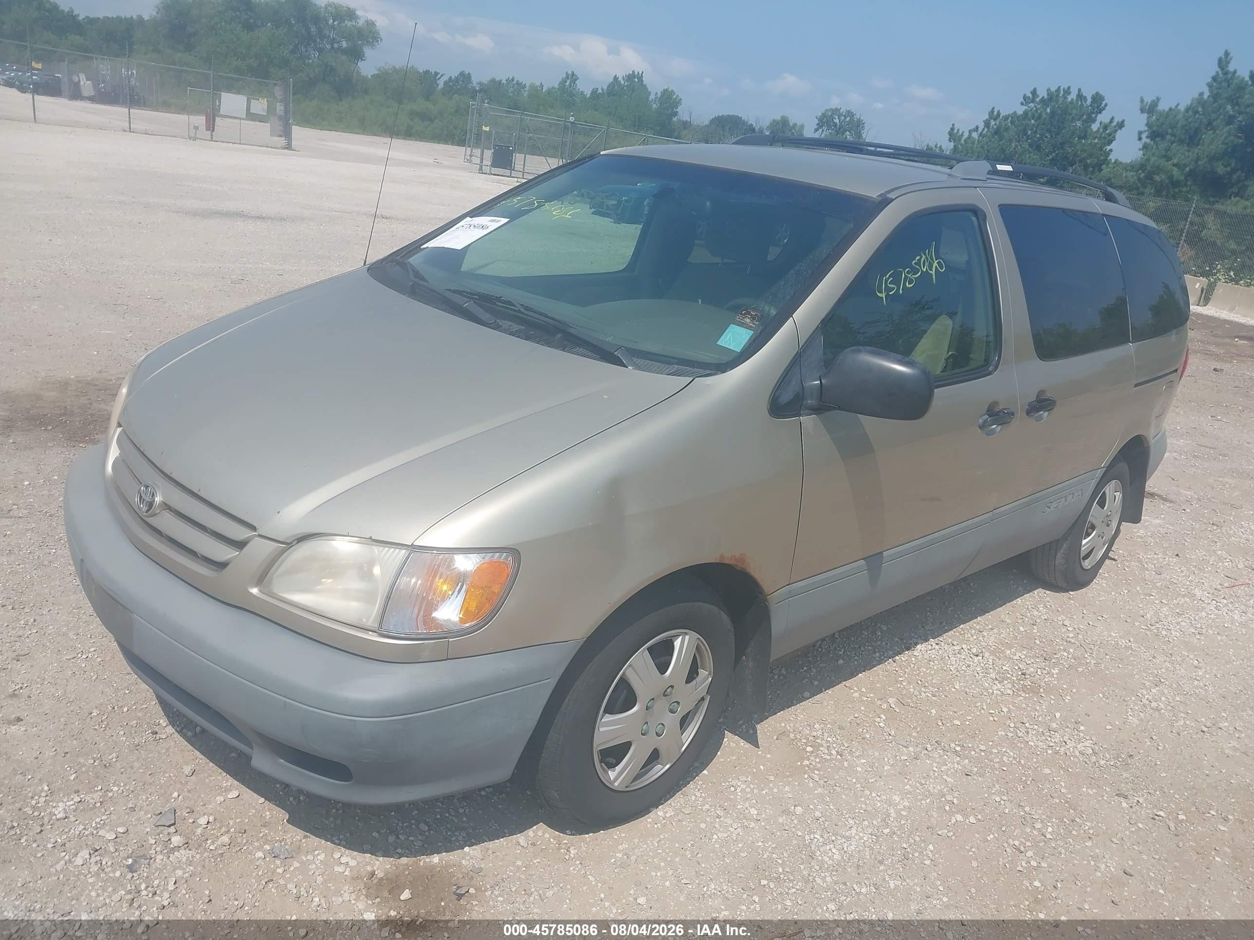 2001 Toyota Sienna Le Gold vin: 4T3ZF13C01U340098