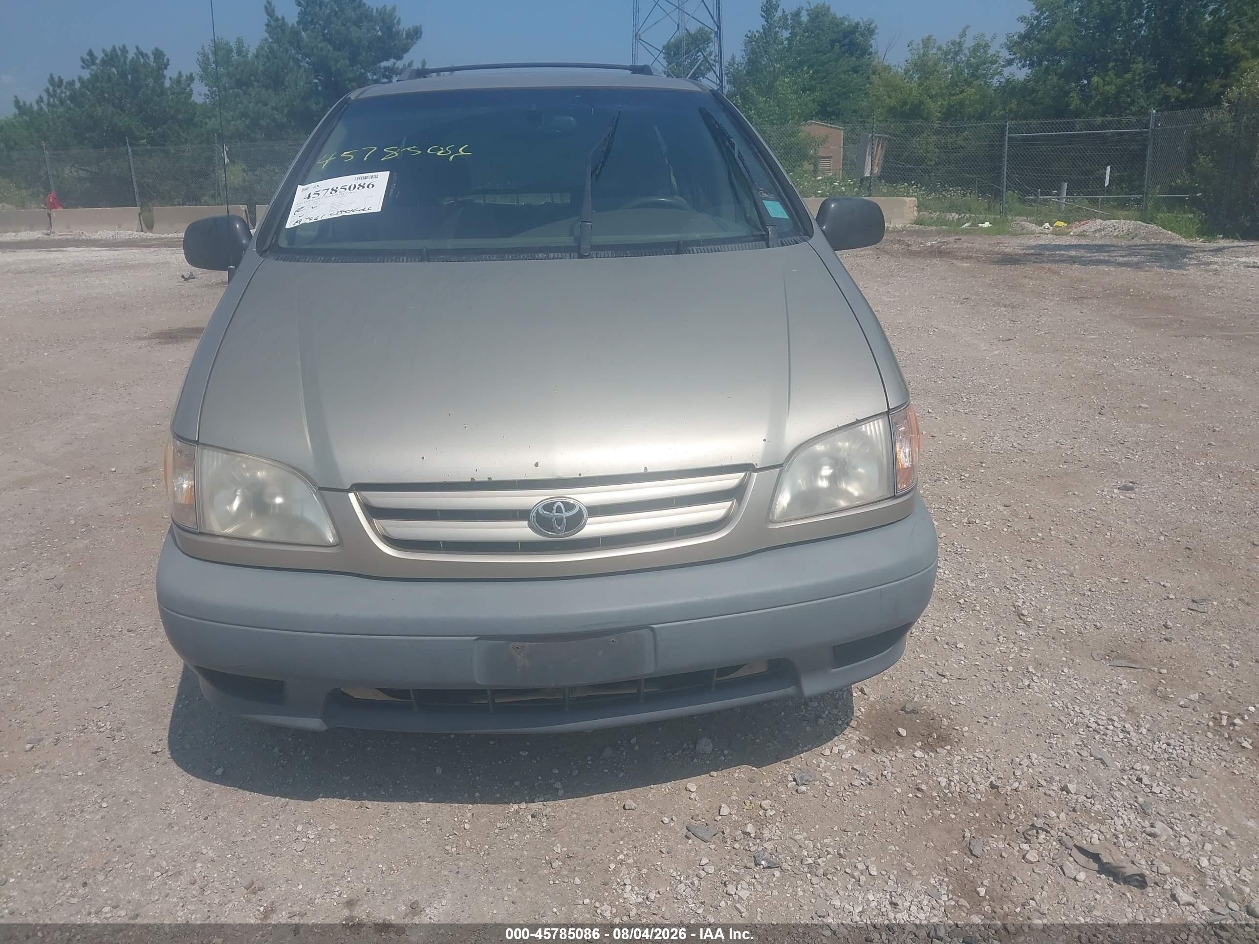 2001 Toyota Sienna Le Gold vin: 4T3ZF13C01U340098