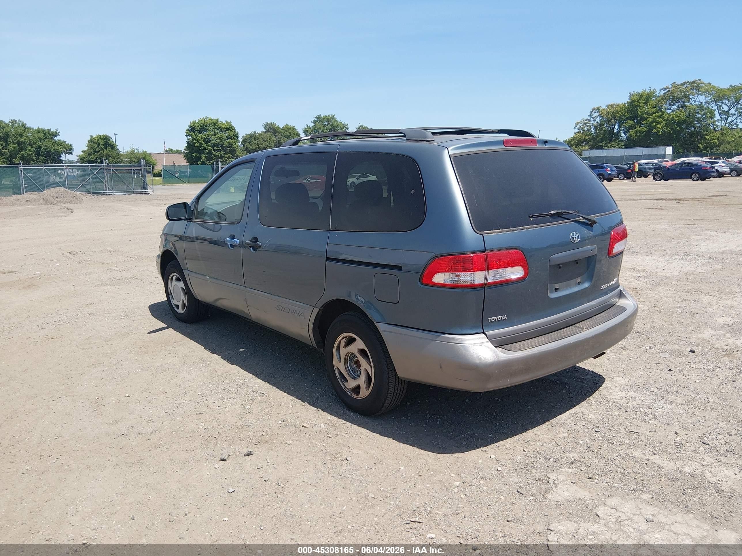 2001 Toyota Sienna Xle Green vin: 4T3ZF13C01U393142