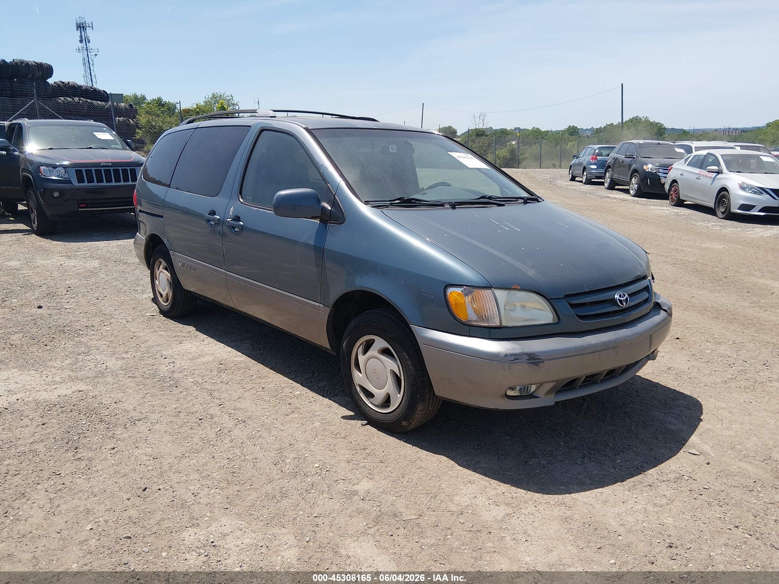 2001 Toyota Sienna Xle Green vin: 4T3ZF13C01U393142