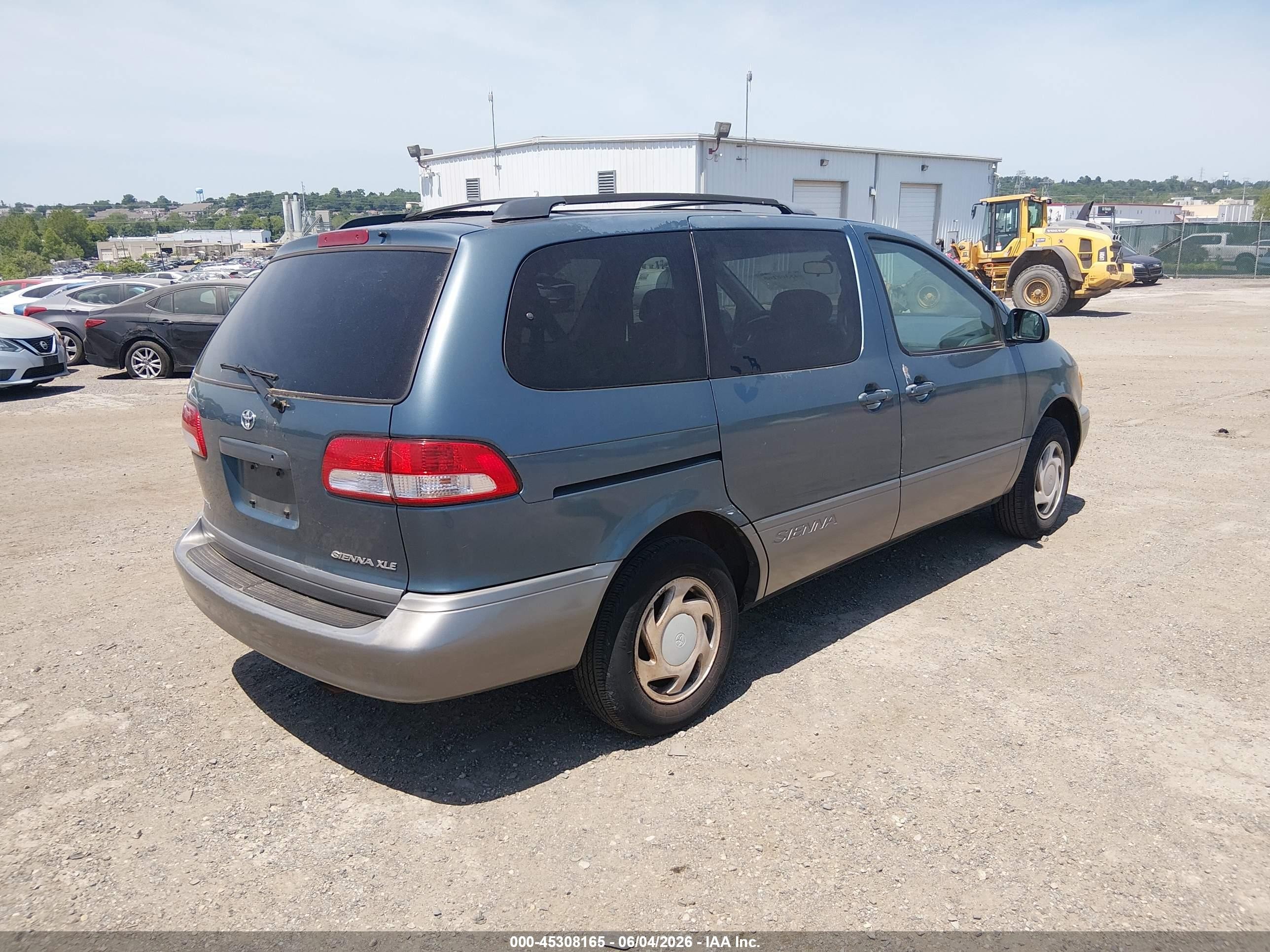2001 Toyota Sienna Xle Green vin: 4T3ZF13C01U393142