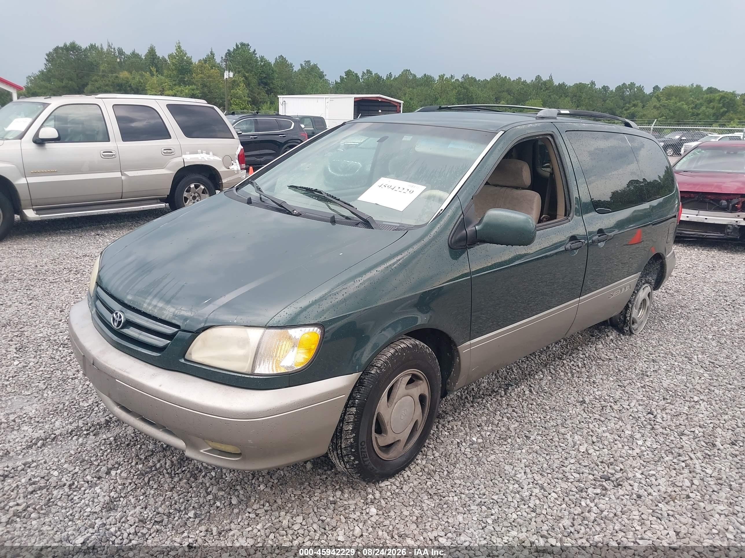 2001 Toyota Sienna Xle Green vin: 4T3ZF13C11U324637