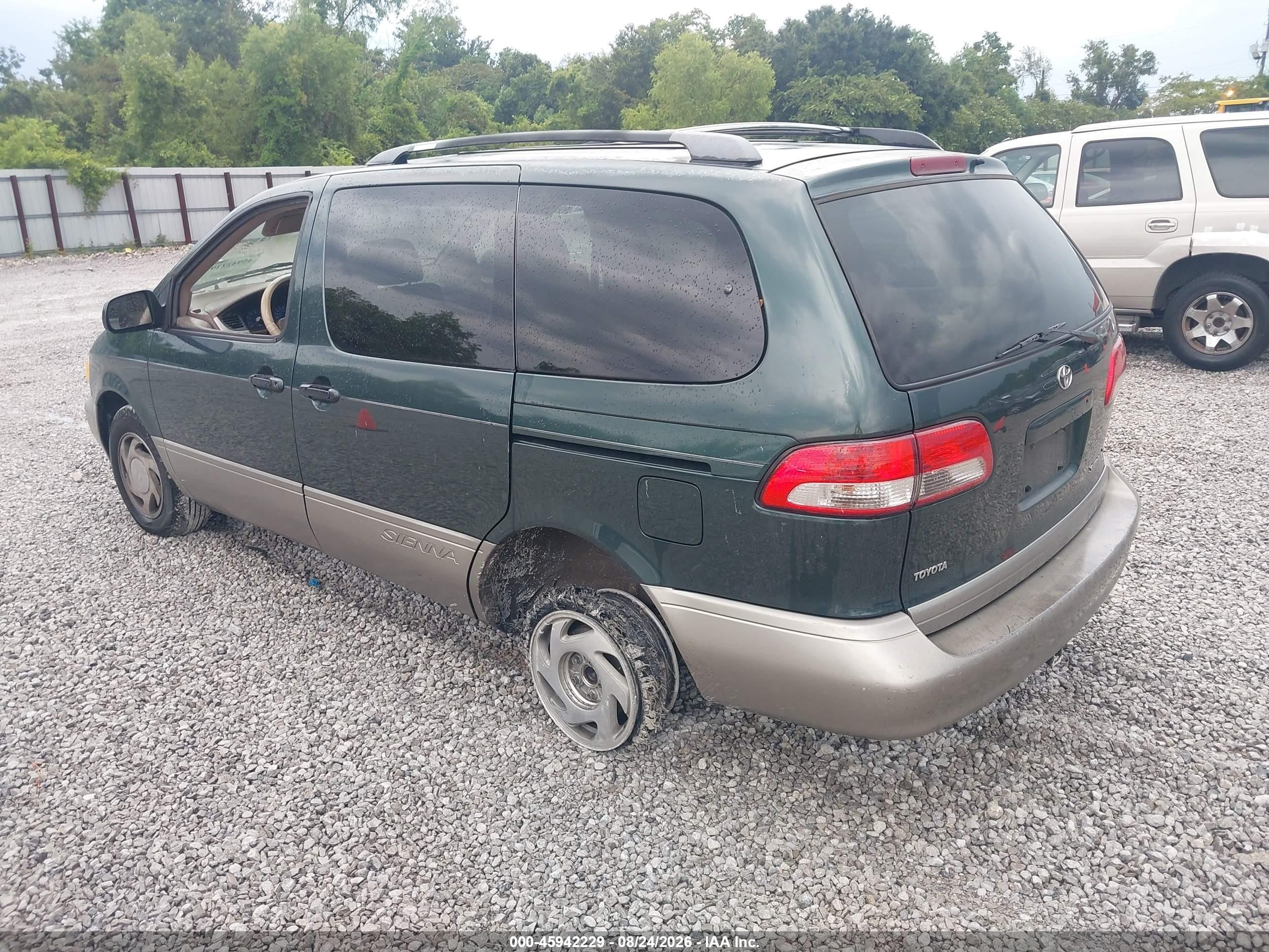 2001 Toyota Sienna Xle Green vin: 4T3ZF13C11U324637