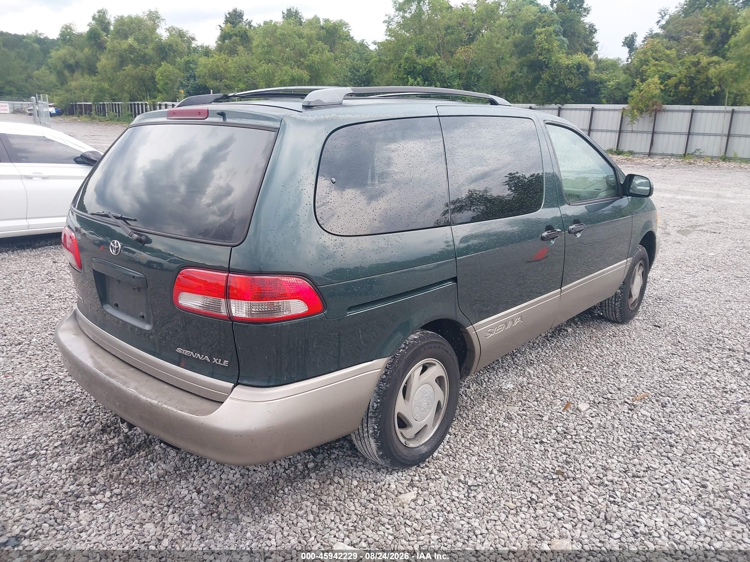 2001 Toyota Sienna Xle Green vin: 4T3ZF13C11U324637