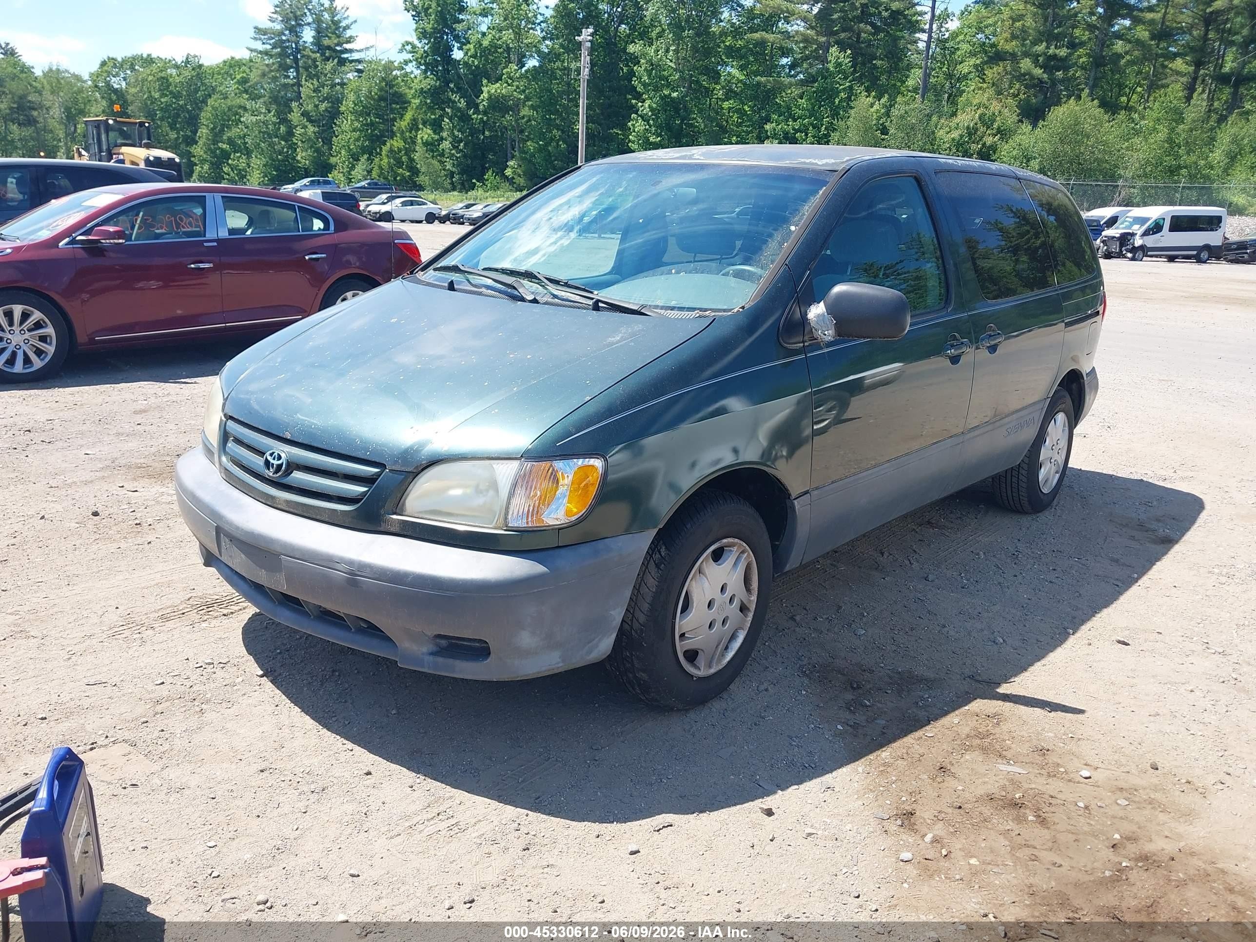 2001 Toyota Sienna Le Green vin: 4T3ZF13C11U403483
