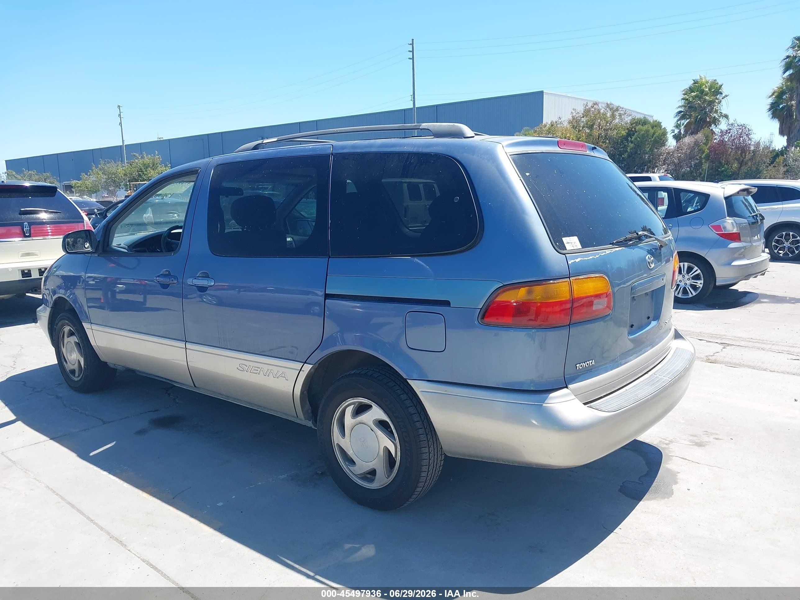 1999 Toyota Sienna Xle Blue vin: 4T3ZF13C1XU108585