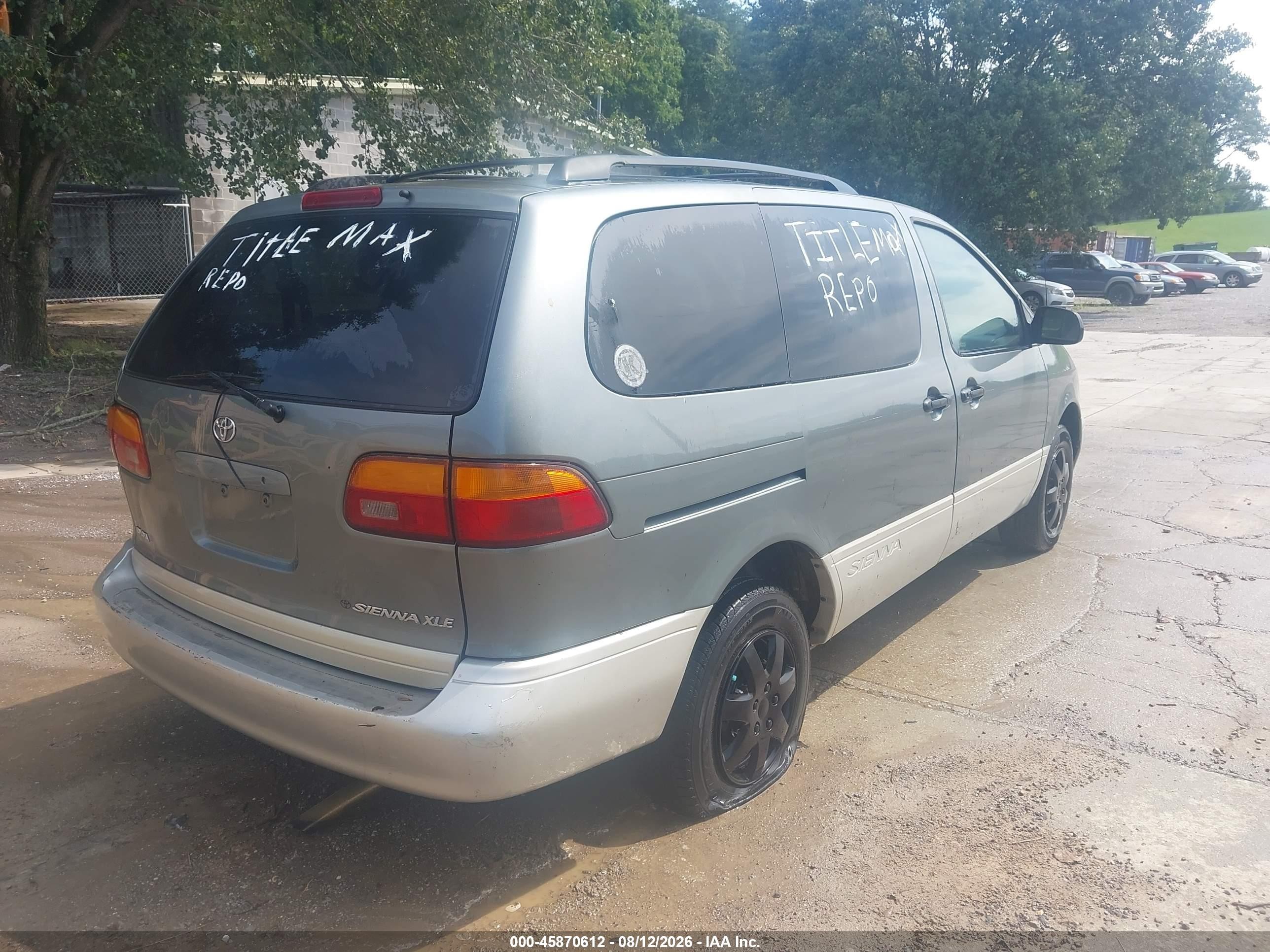 2000 Toyota Sienna Xle Серый vin: 4T3ZF13C1YU188164