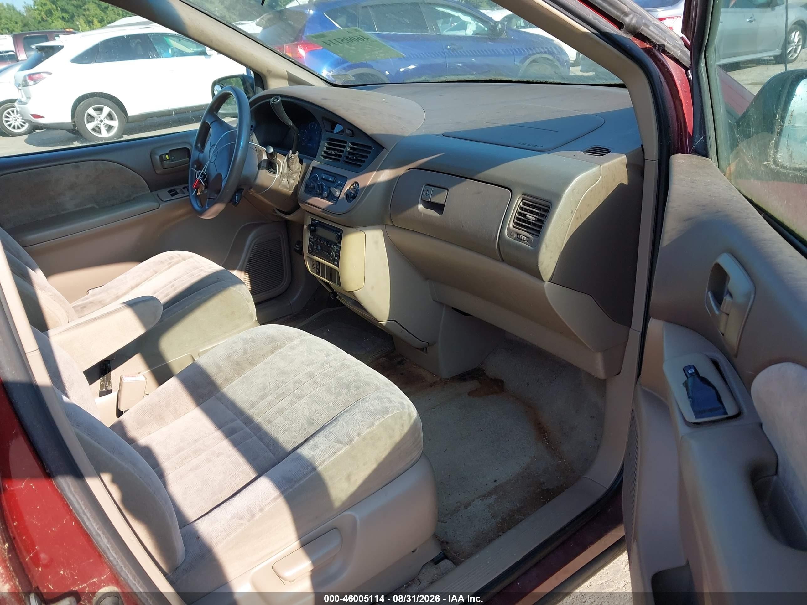 2001 Toyota Sienna Le Burgundy vin: 4T3ZF13C21U362927